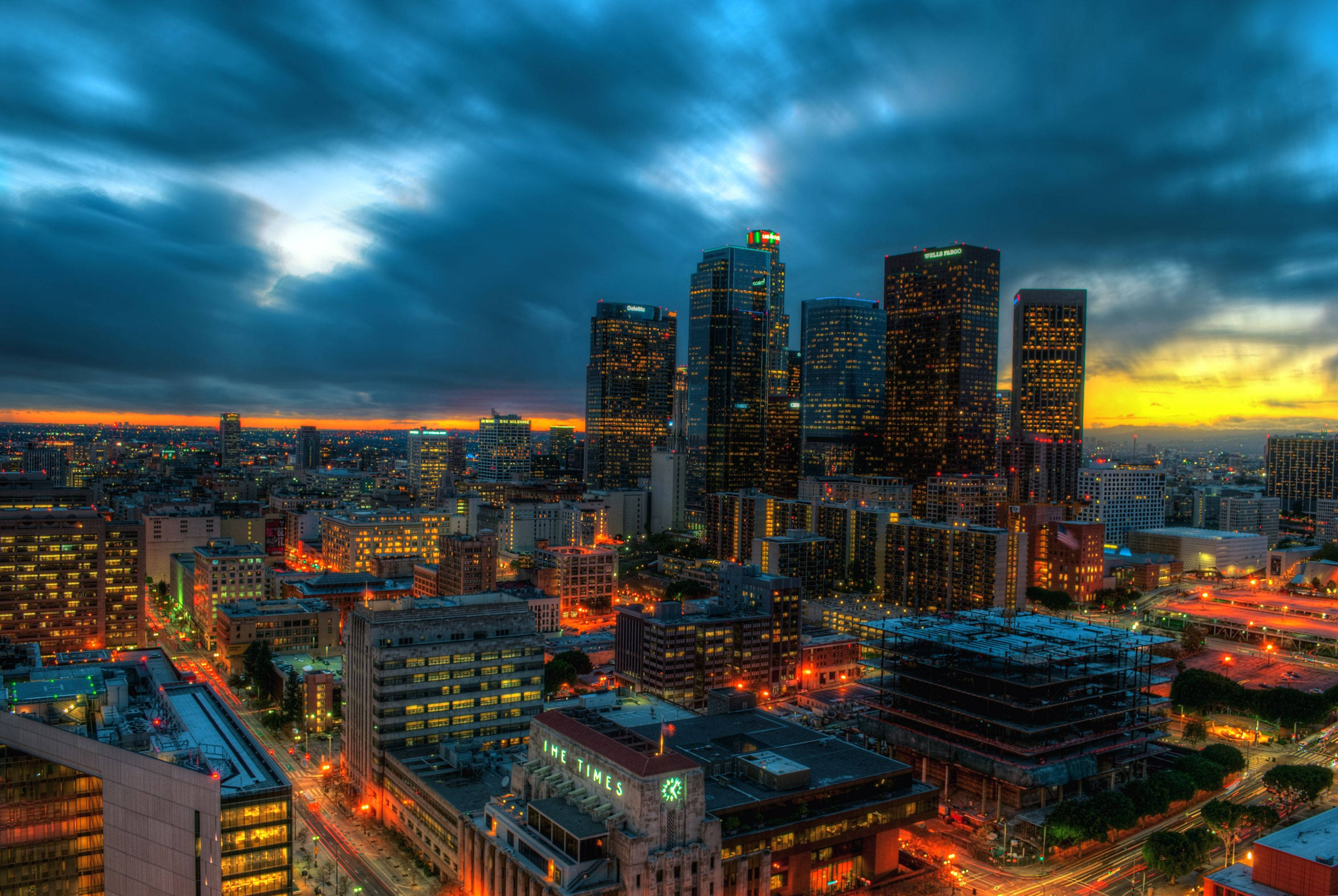 Hoàng hôn trung tâm Los Angeles Hình nền