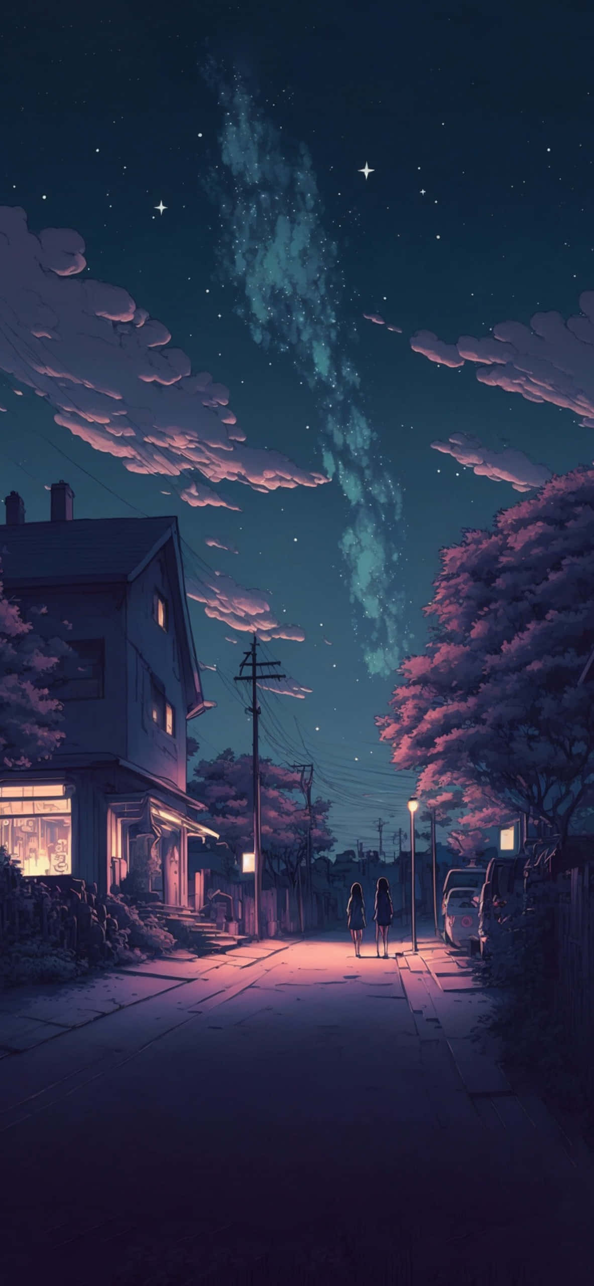 Hoàng hôn yên bình phong cách Anime Aesthetic Hình nền