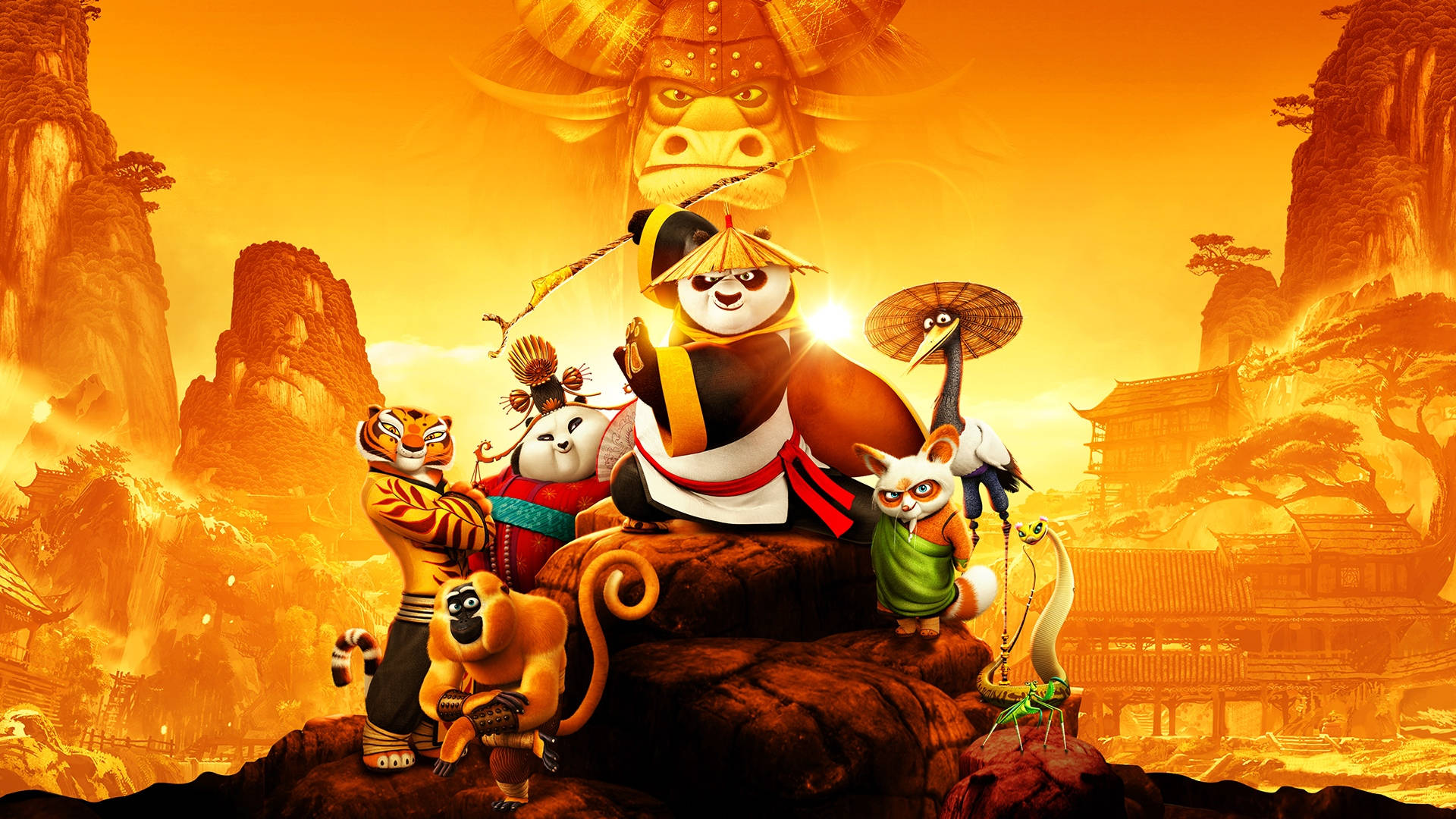 Hoành tráng Kung Fu Panda cùng bạn bè Hình nền