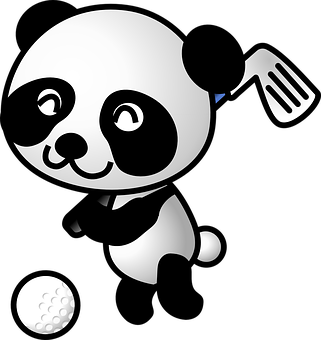 Hoạt Hình Gấu Trúc Chơi Golf Hình nền