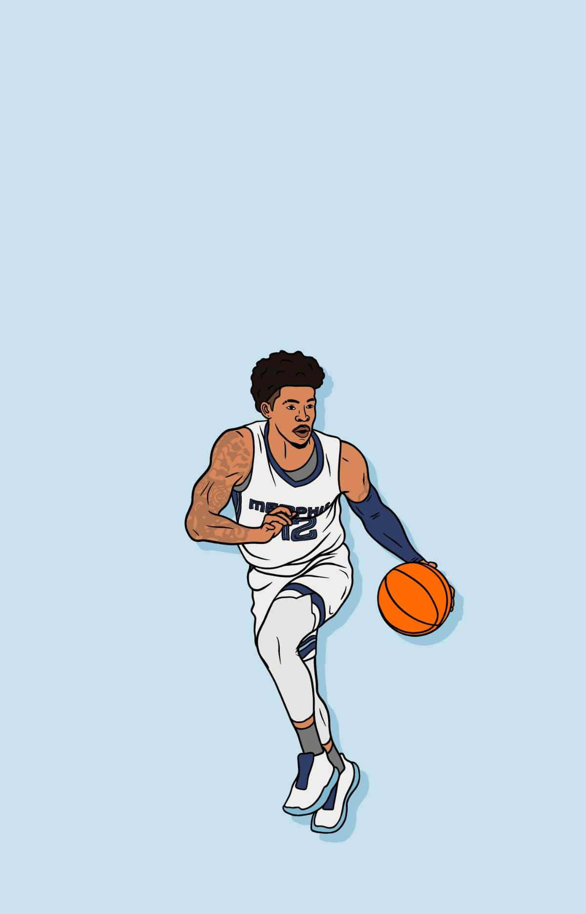 Hoạt hình vận động viên bóng rổ Mỹ Tyus Jones Hình nền