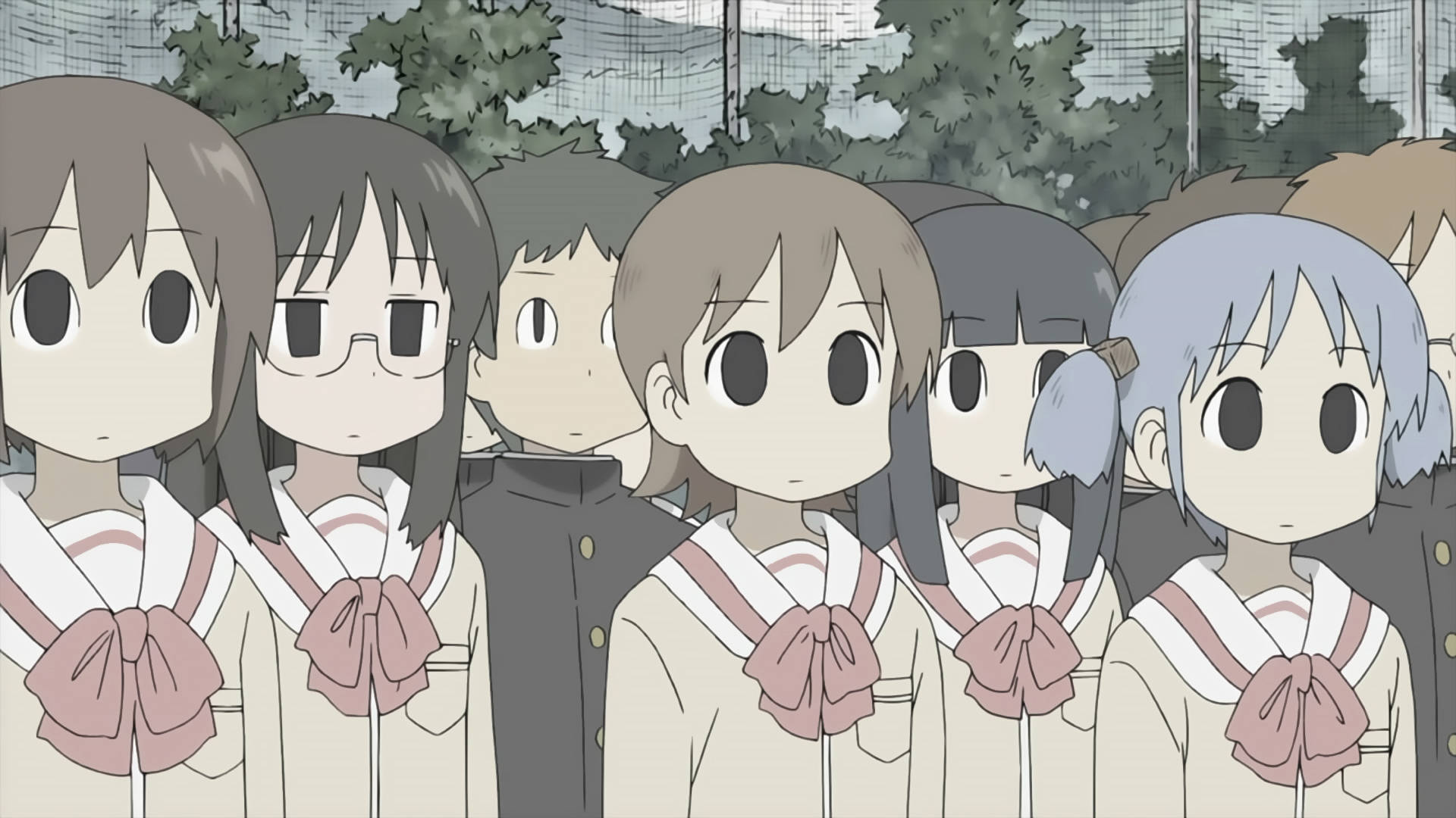 Học sinh Nichijou với màu sắc trầm Hình nền