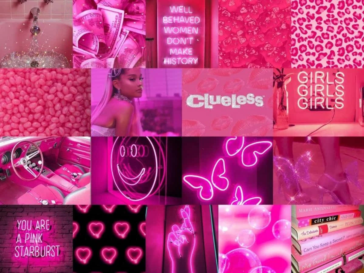 Hồng Neon Thẩm Mỹ Hình nền