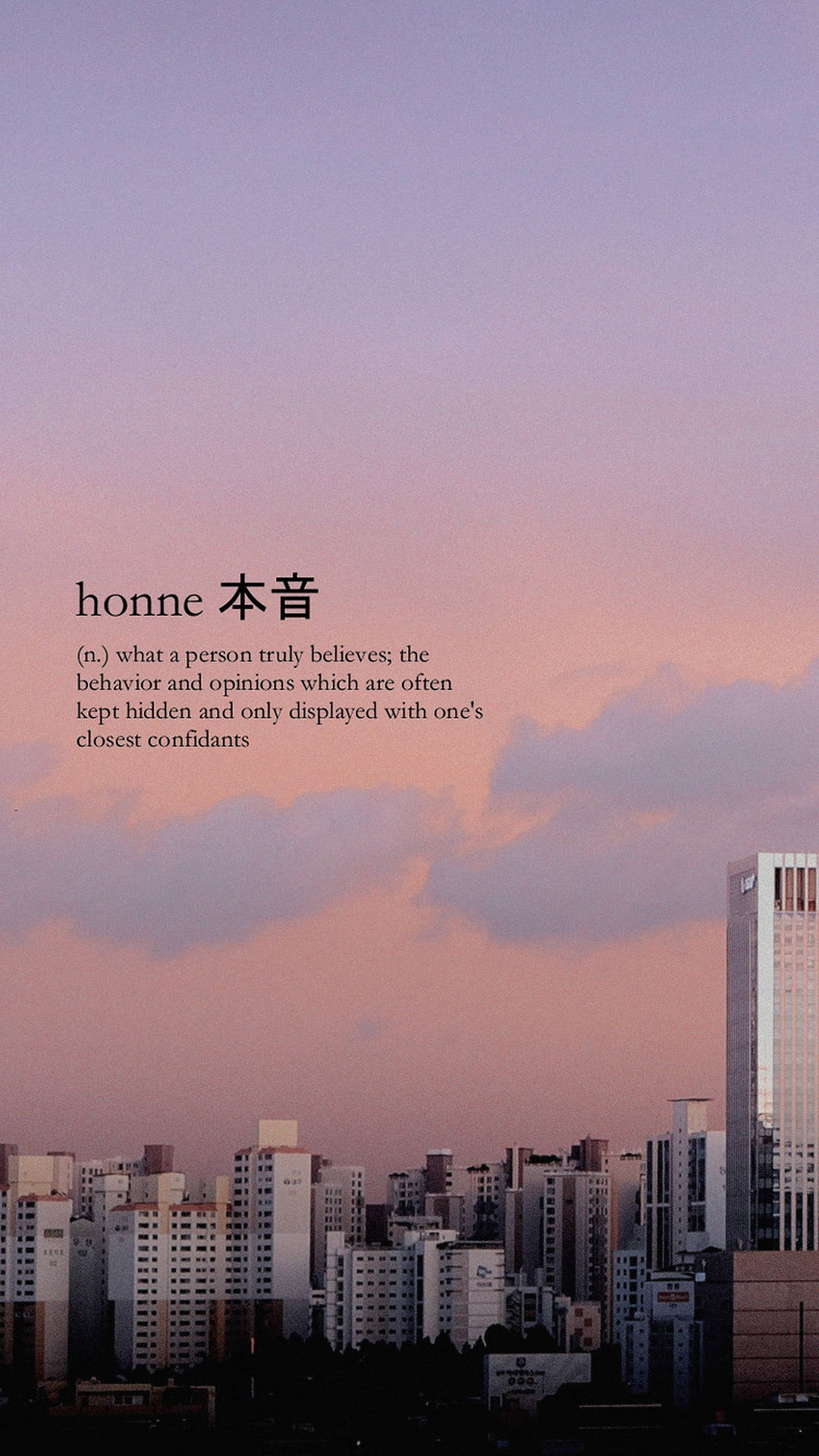 Hình nền chữ thẩm mỹ Honne — Thẩm mỹ từ ngữ GIF Hình nền