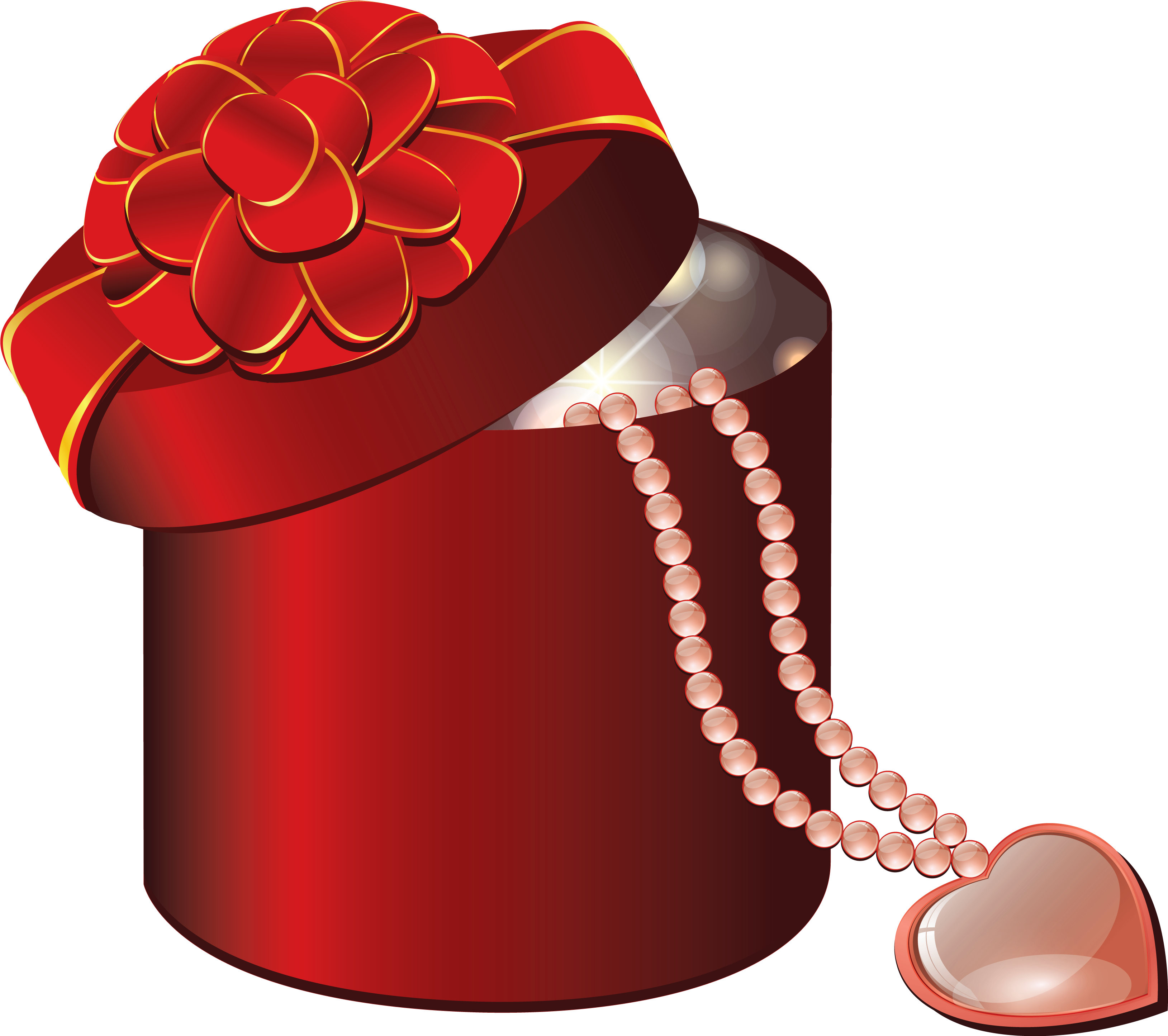 Hộp Quà Valentine và Vòng Cổ Ngọc Trai Hình nền