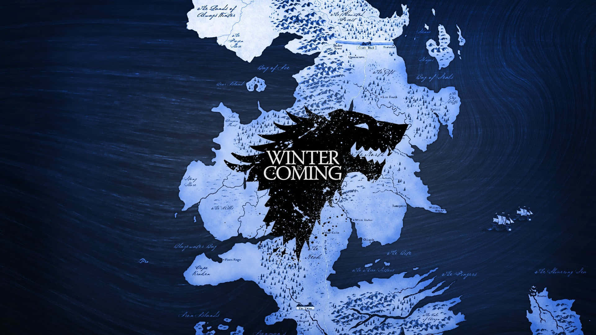 House Stark Sói Xanh Bản Đồ Westeros Hình nền