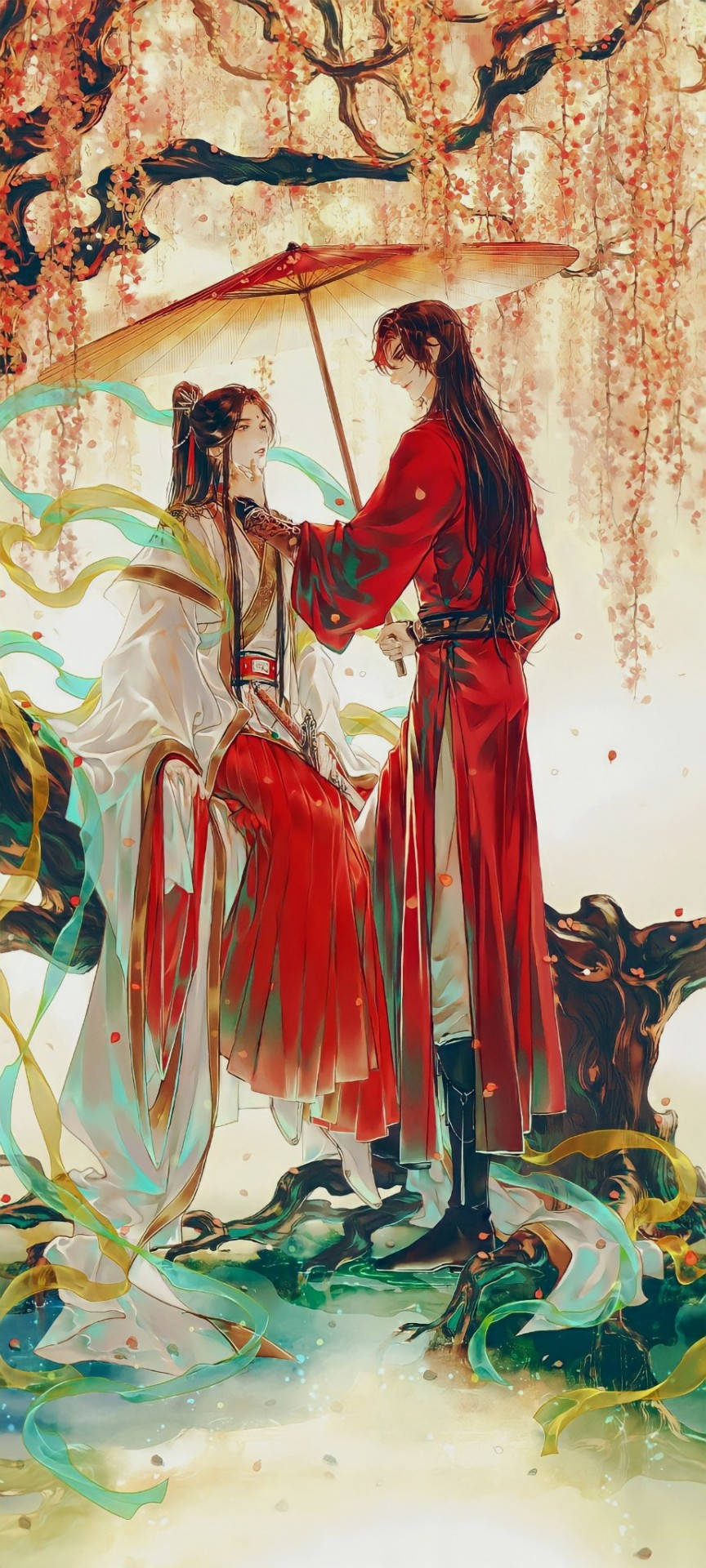 Hua Cheng Dưới Hoa Anh Đào Hình nền