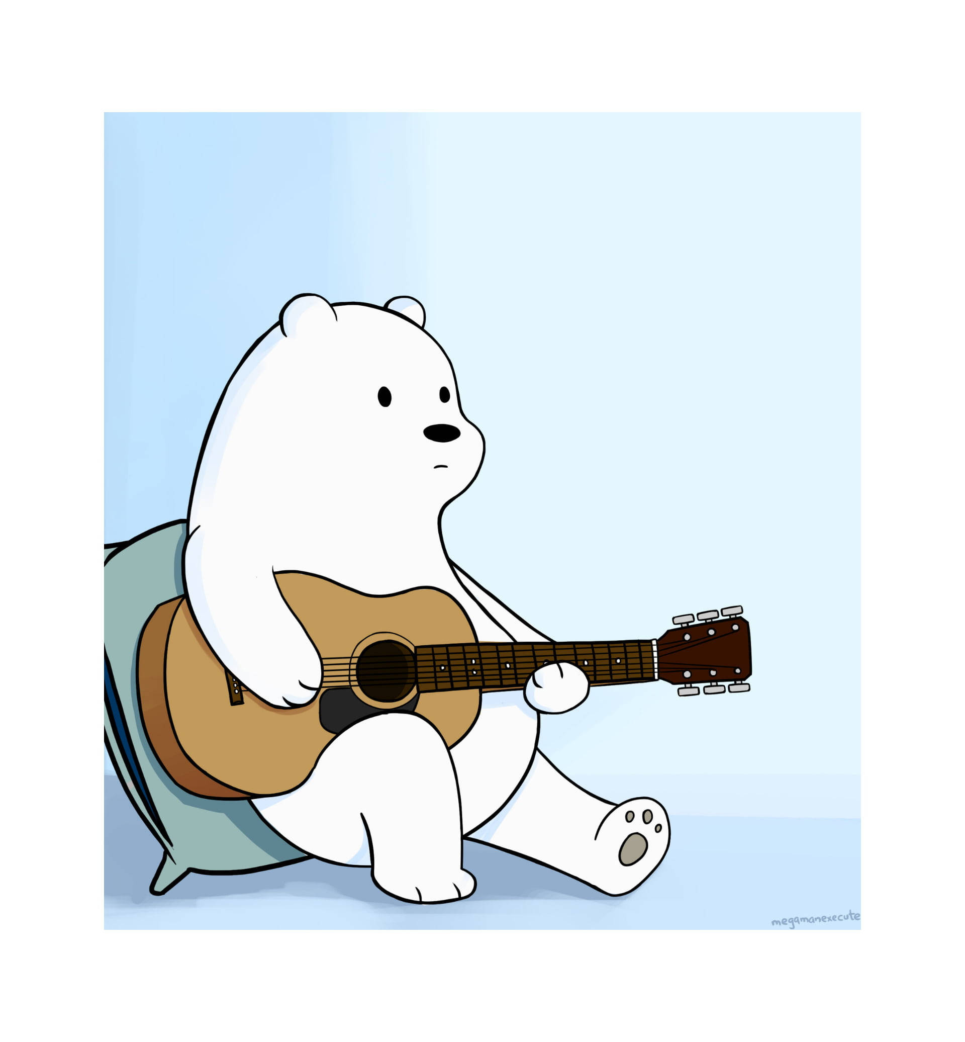 Ice Bear We Bare Bears Chơi Guitar Hình nền