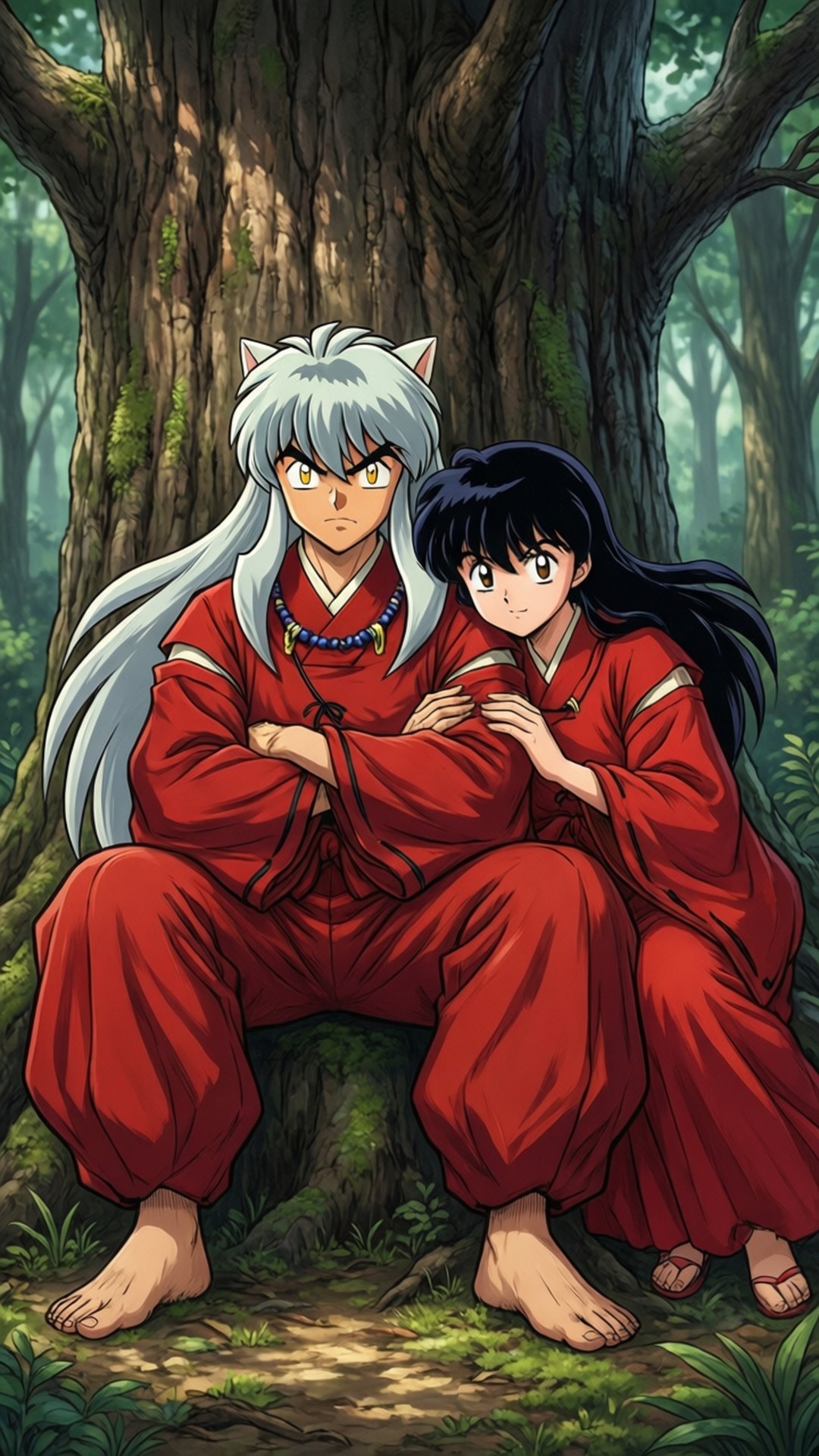 Inuyasha và Kagome Nghỉ Ngơi Hình nền
