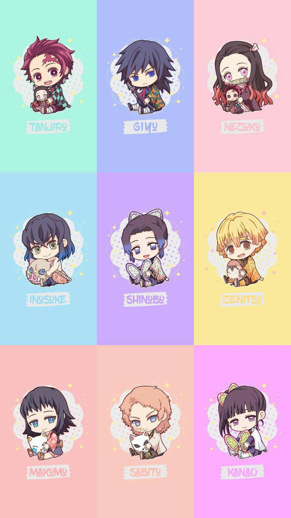 iPhone Chibi Thanh Gươm Diệt Quỷ Hình nền