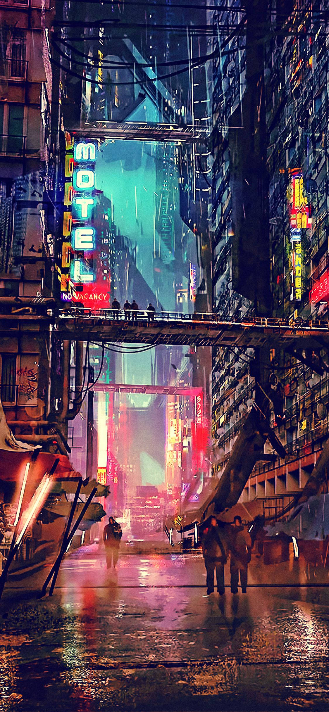 iPhone Cyberpunk 2077 Thành Phố Đêm Tương Lai Hình nền