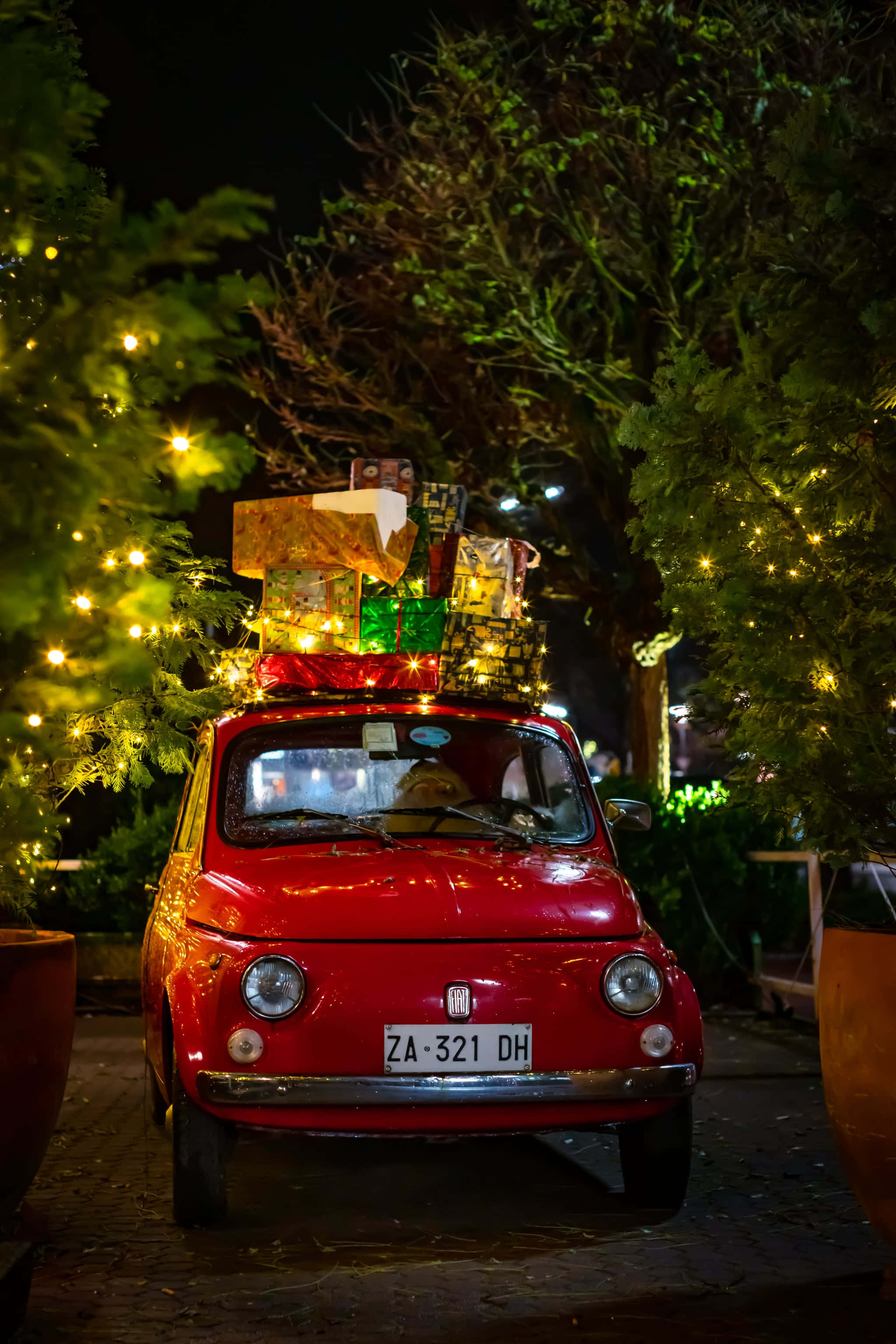 iPhone Giáng Sinh Phong Cách Fiat 500 Hình nền