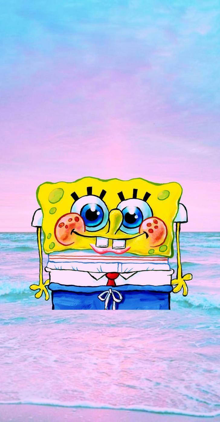 iPhone Hồng Thẩm Mỹ Spongebob Hình nền