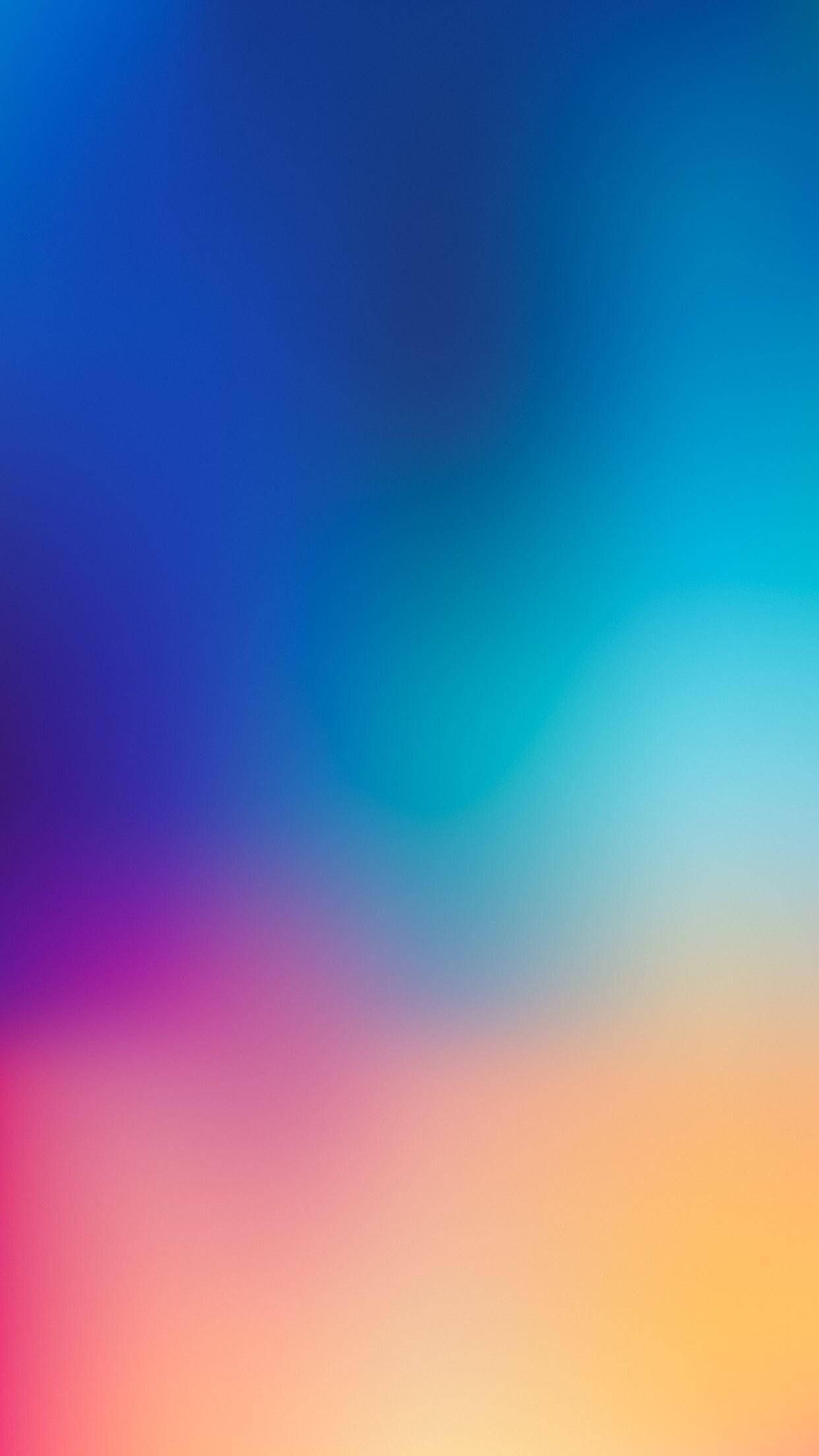 iPhone nền xanh cam mờ gradient đơn giản Hình nền