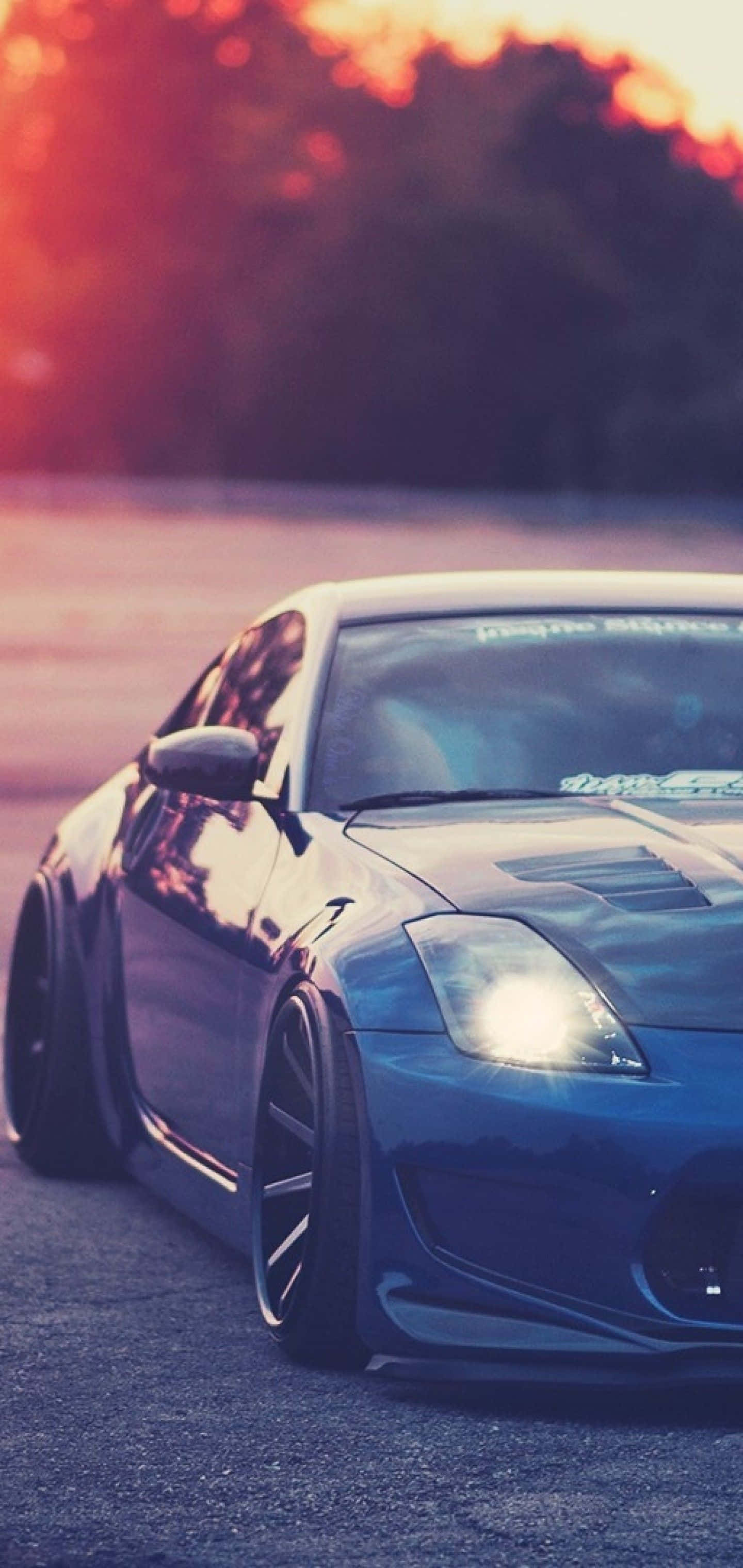 iPhone Nissan 350Z Xanh Kim Loại Hình nền