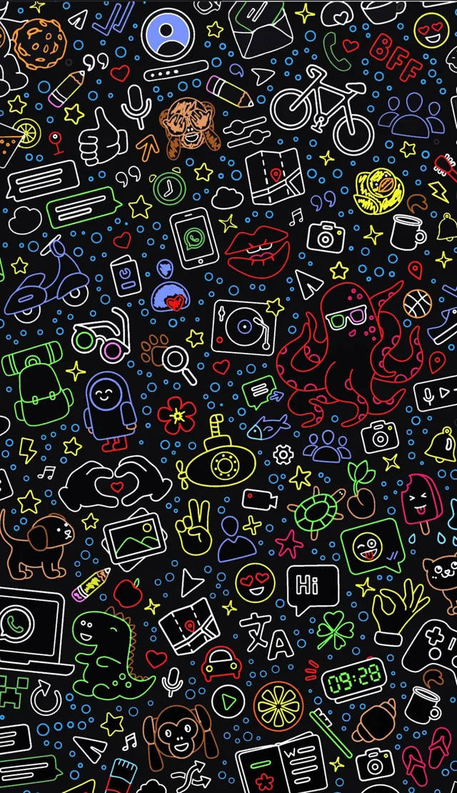 iPhone WhatsApp Neon Hình nền