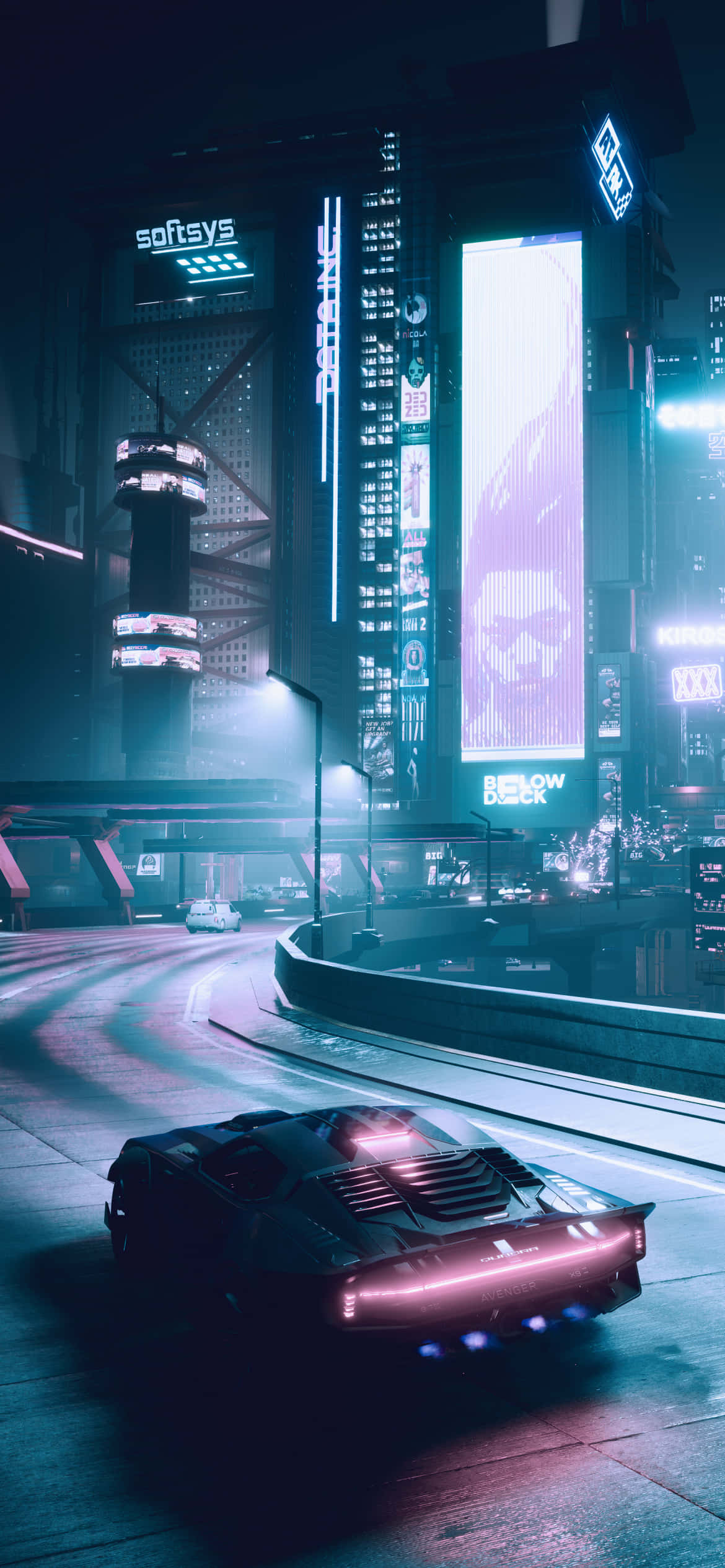 Hình nền iPhone X Cyberpunk 2077 xe đang chạy Hình nền