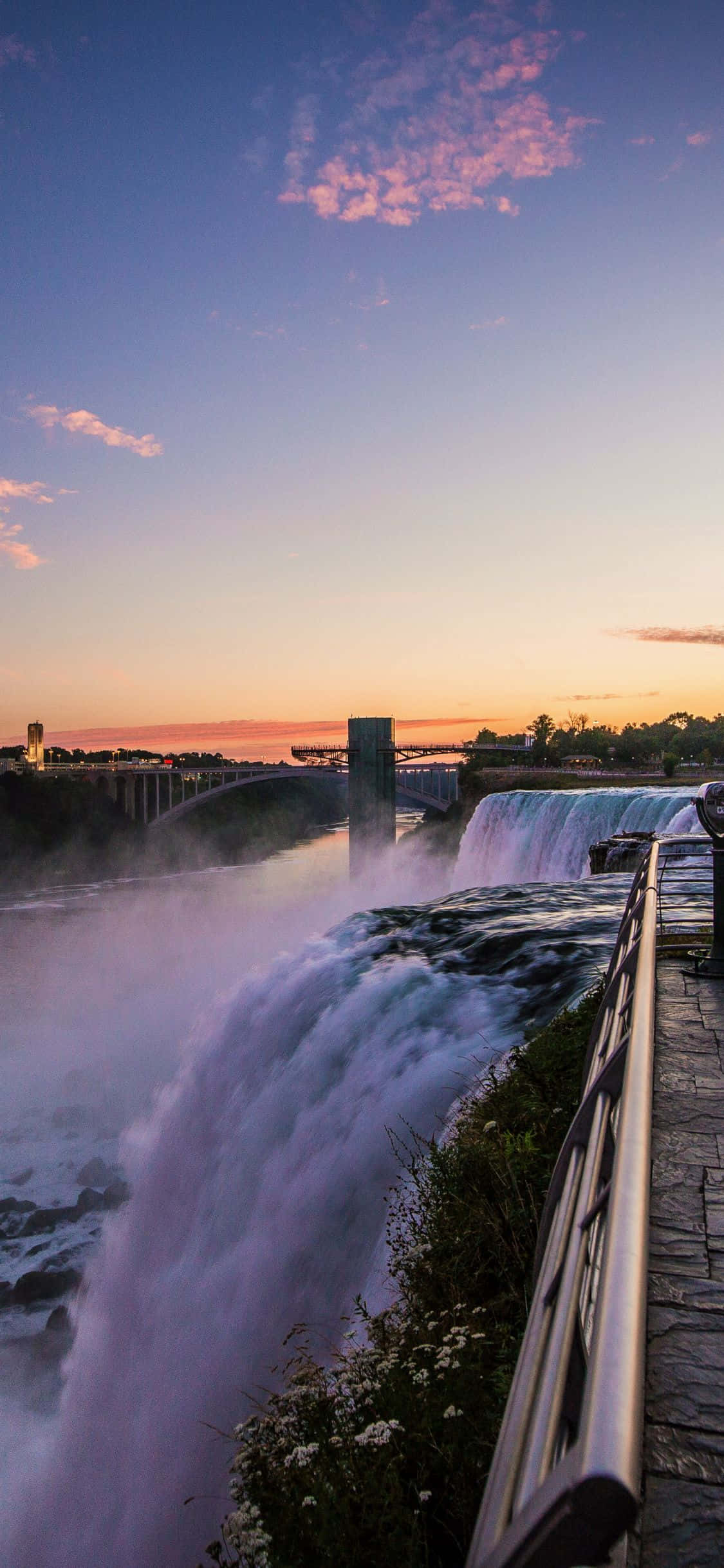 Hình nền iPhone X Thác Niagara Bầu Trời Hoàng Hôn Hình nền