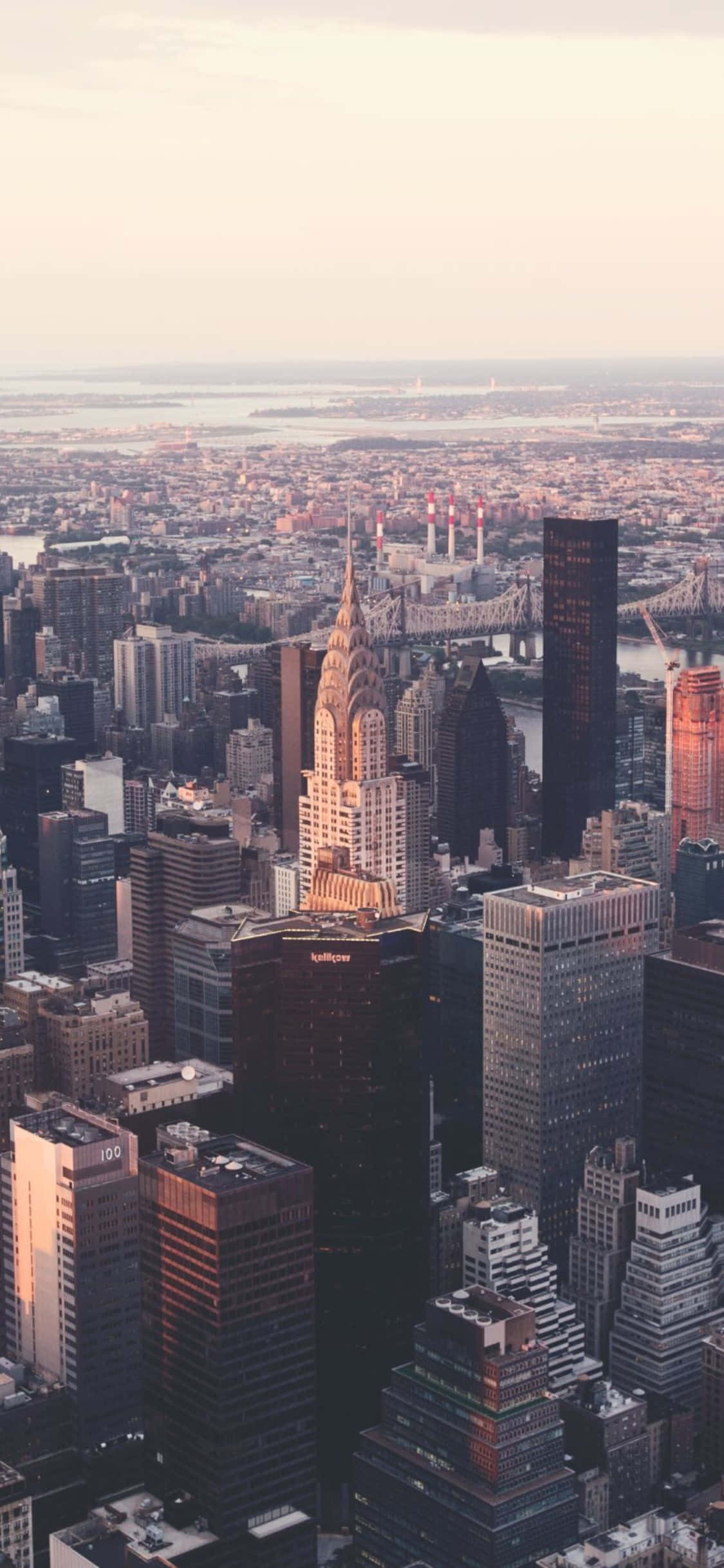 iPhone X với tầm nhìn ra đường chân trời New York Hình nền