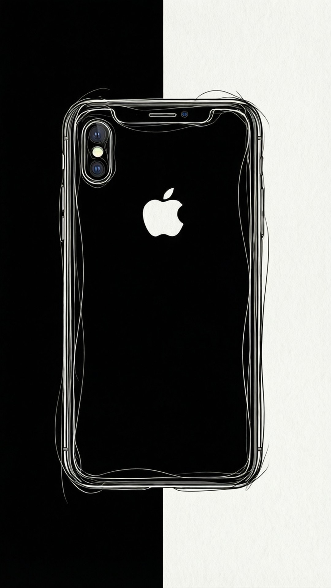 iPhone XR đường nét nghệ thuật Hình nền