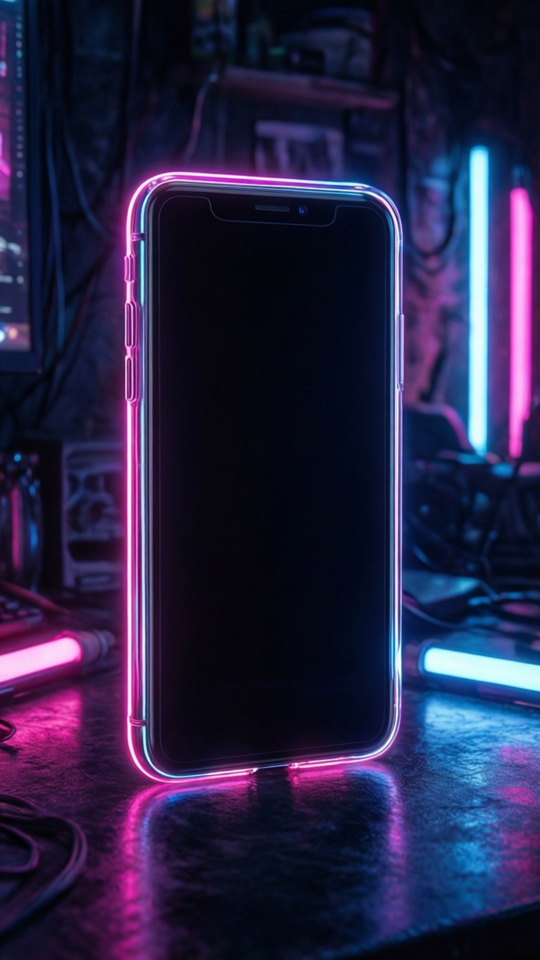 iPhone XR Viền Neon Hình nền