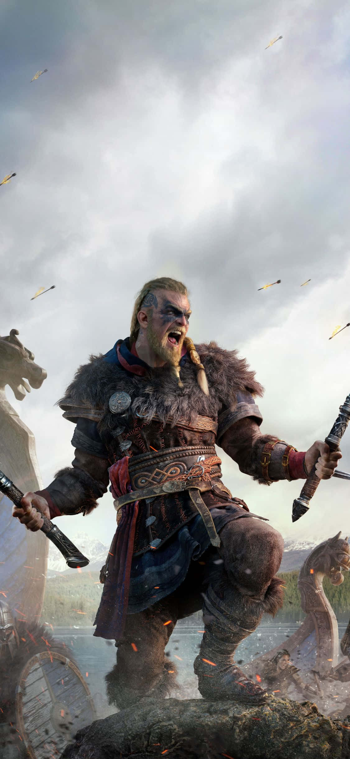 iPhone Xs Assassin's Creed Valhalla Eivor Đang Hét Nền Hình nền