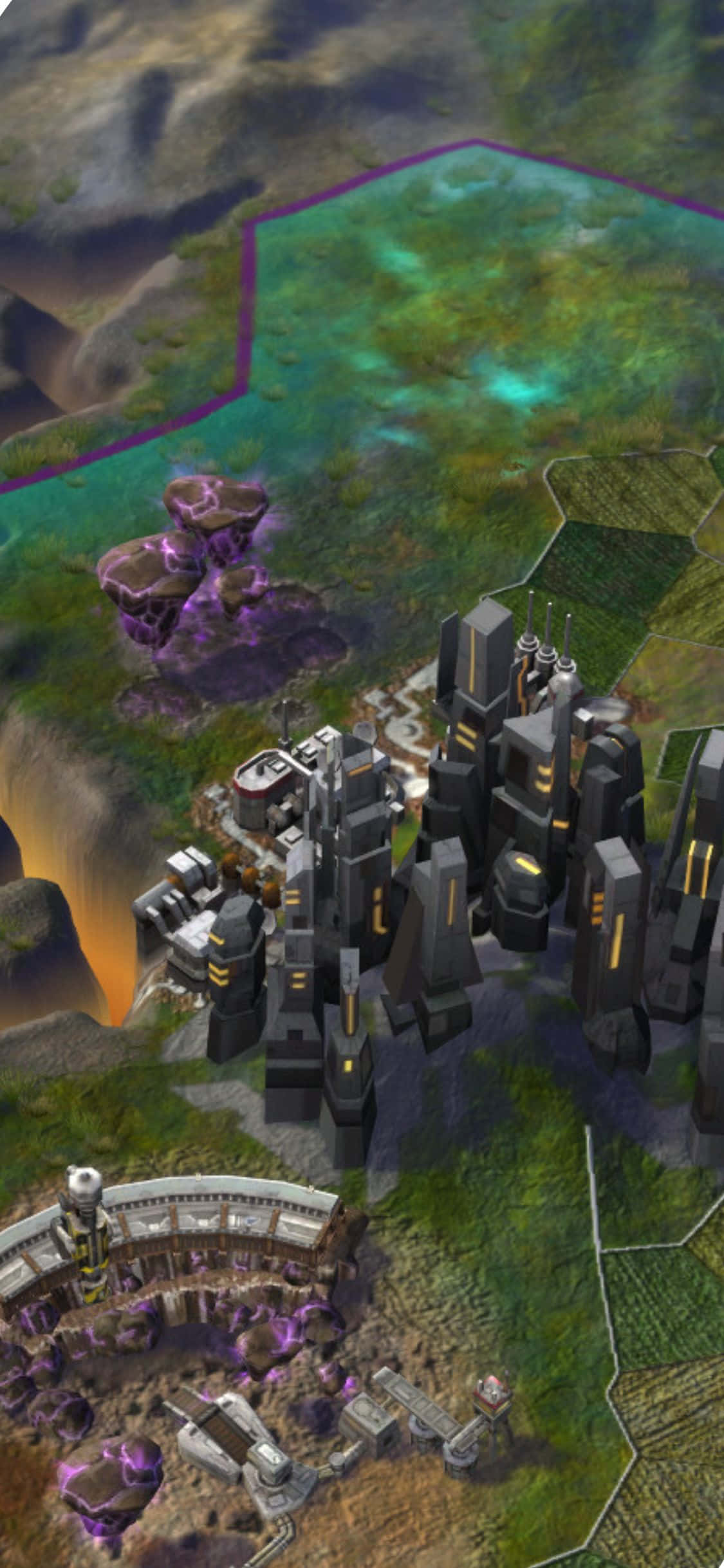 iPhone XS Civilization Beyond Earth Bản Đồ Góc Nhìn Từ Trên Cao Nền Hình nền