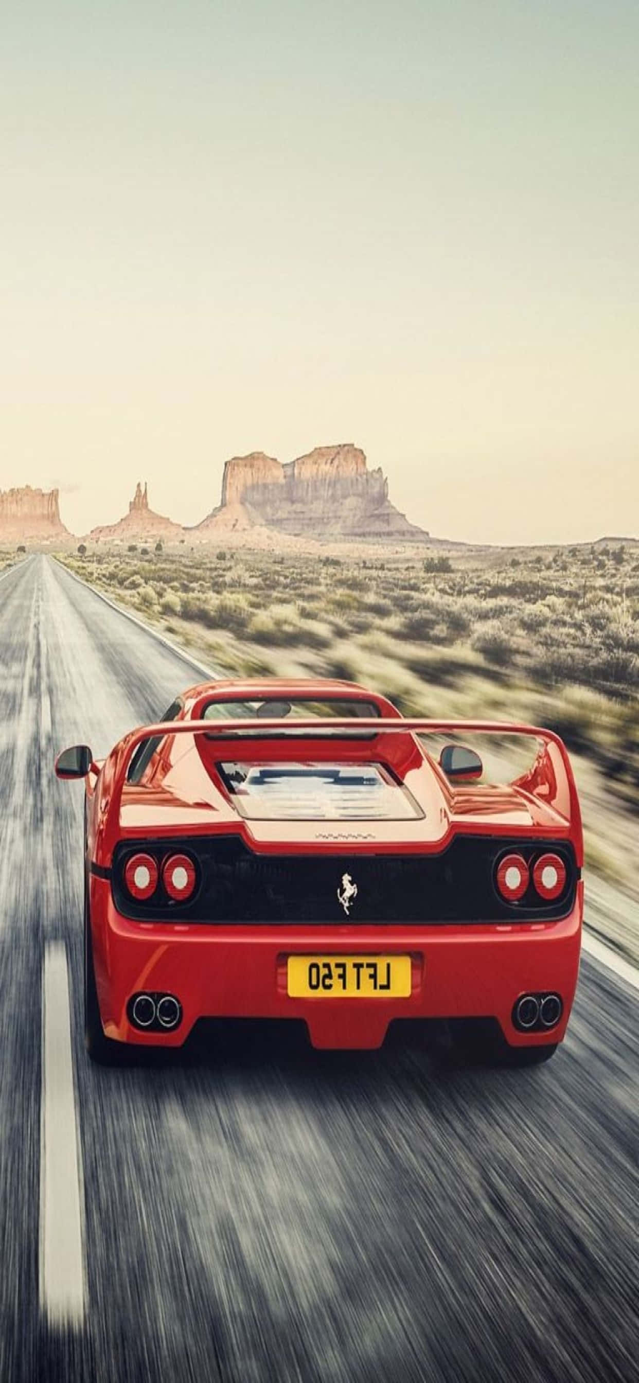 iPhone Xs Max Ferrari Background Red Ferrari F50 On The Road Hình nền