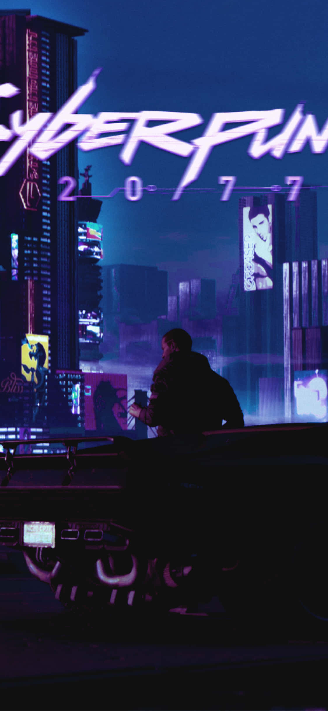 Hình nền iPhone XS Max thành phố tối Cyberpunk 2077 Hình nền