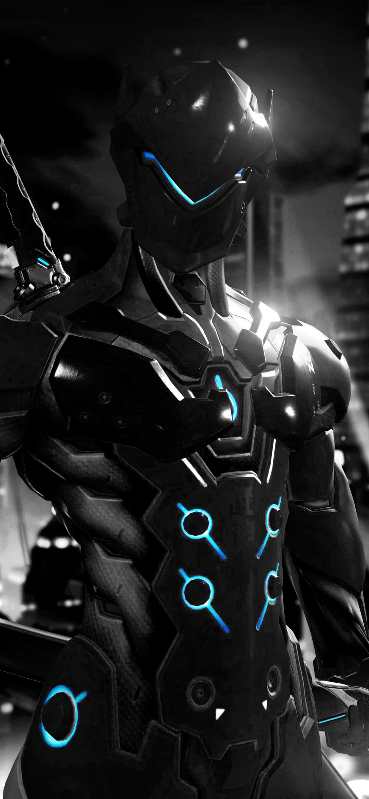 iPhone Xs Max Hình Nền Overwatch Genji Bộ Đồ Đen Hình nền