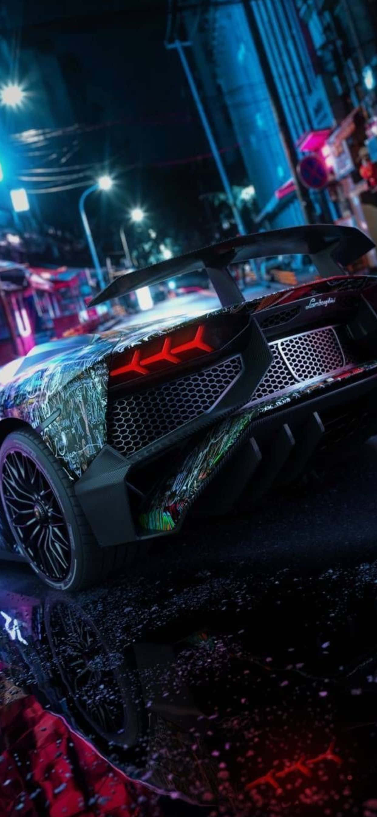 iPhone XS Max Lamborghini Aventador Hình Nền Phía Sau Hình nền