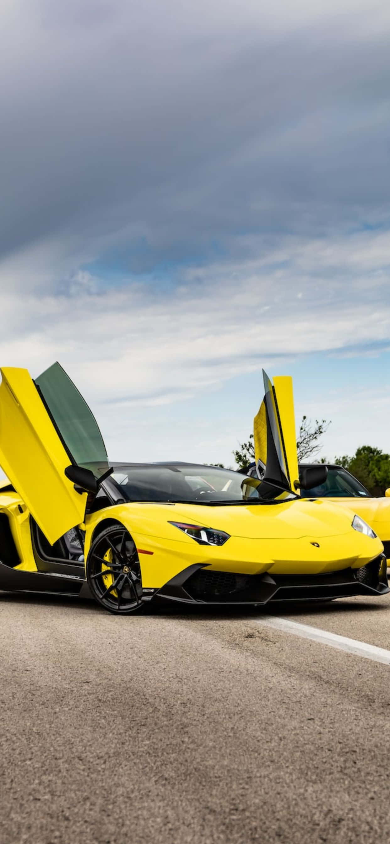 iPhone XS Max Lamborghini Aventador Xe Màu Vàng Hình nền