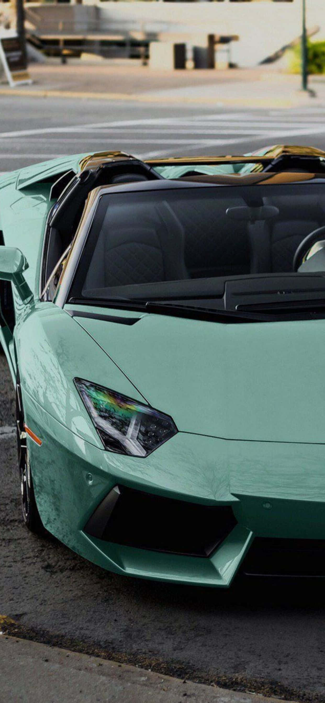 iPhone XS Max Lamborghini Nền Xanh Nhạt Hình nền
