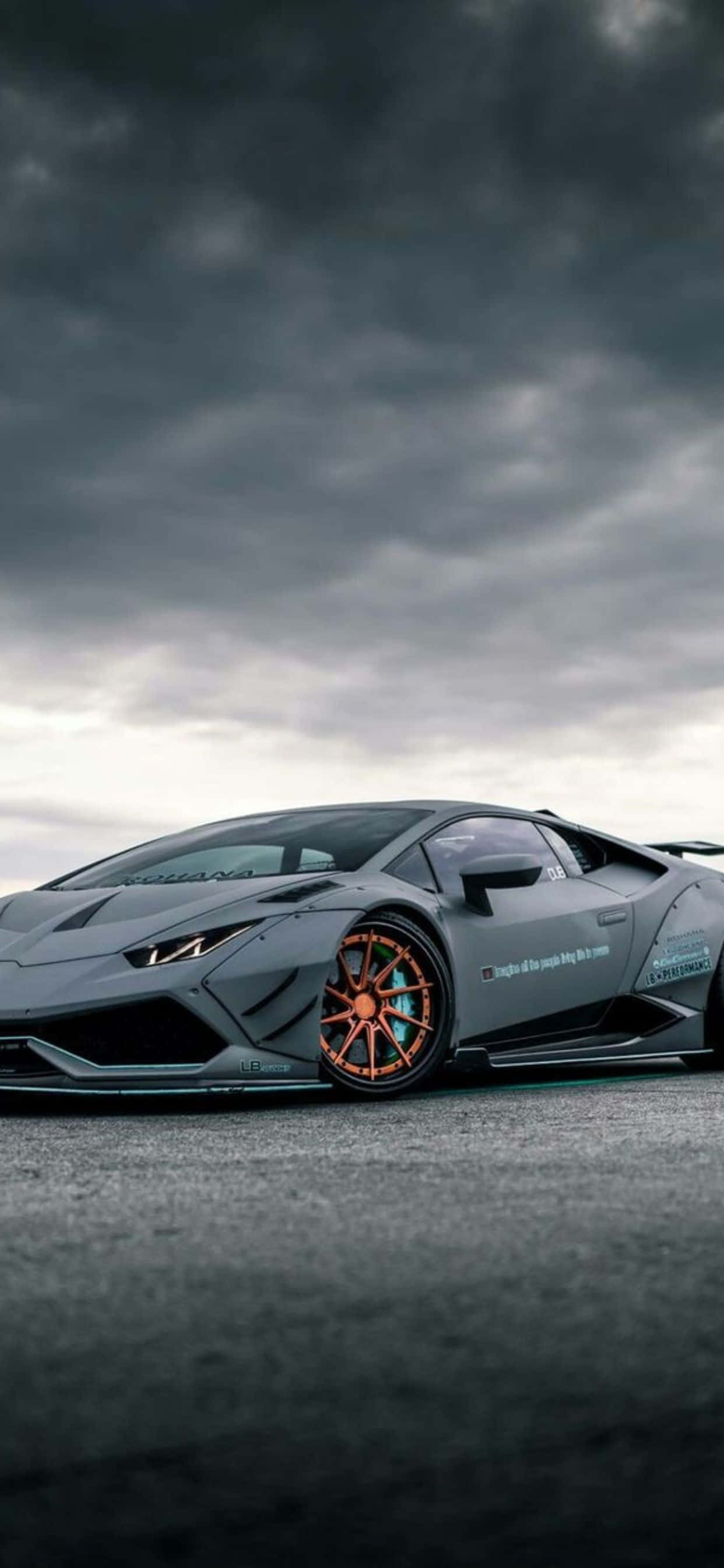 iPhone XS Max Lamborghini Xe Màu Xám Hình Nền