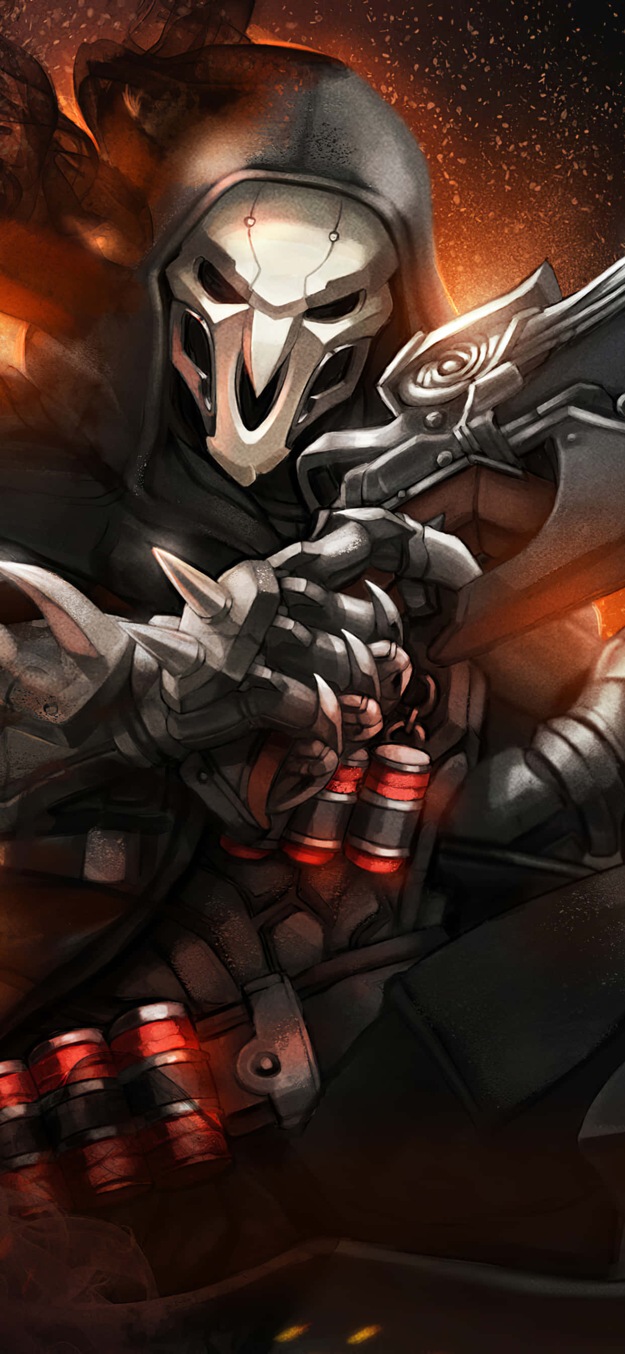 iPhone Xs Max Overwatch Hình Nền Reaper Với Súng Hình nền