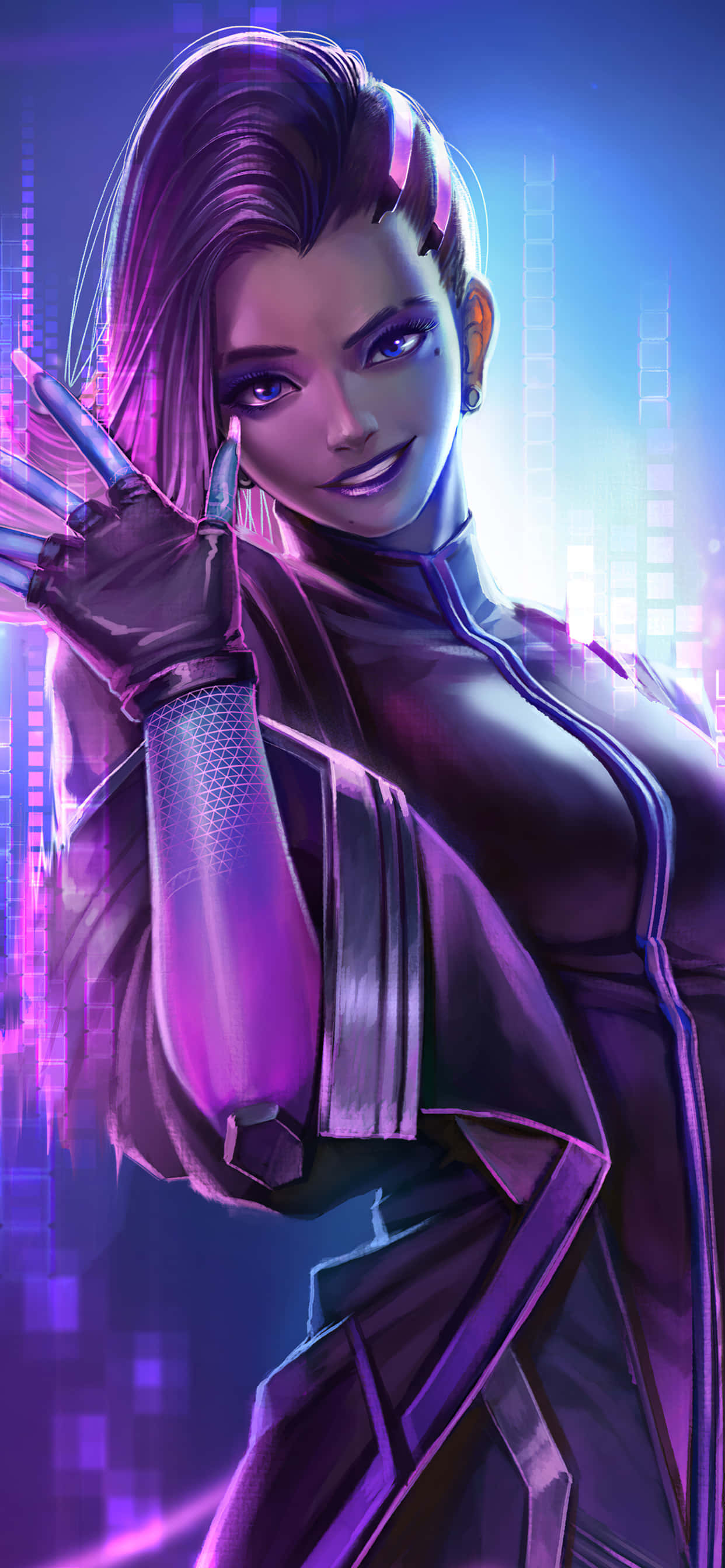 iPhone Xs Max Overwatch Hình Nền Sombra Vẫy Tay Hình nền
