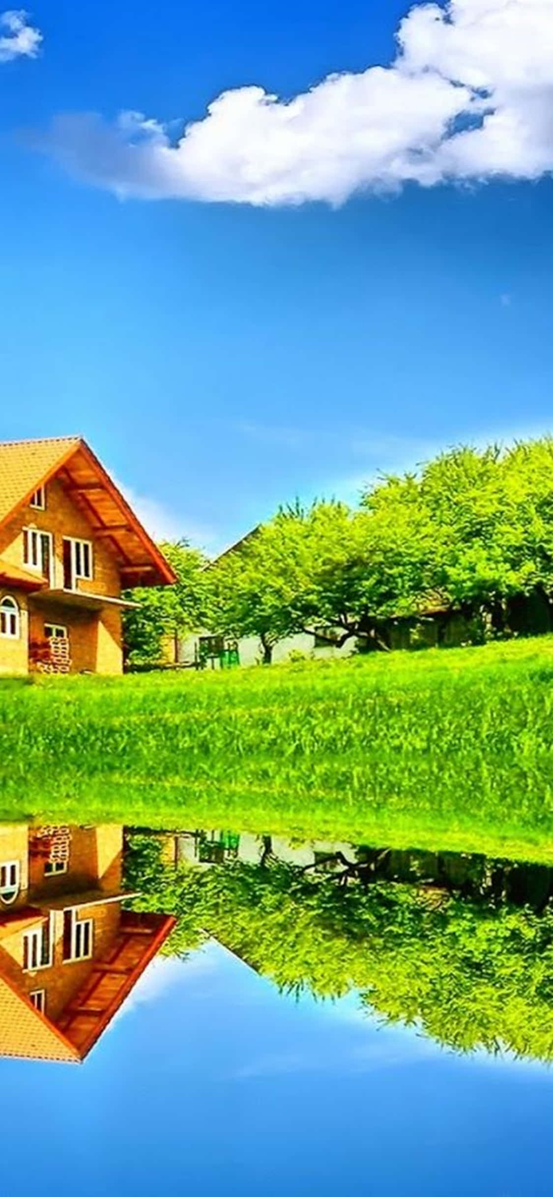 iPhone Xs Desktop Pc House Lake Background Hình nền