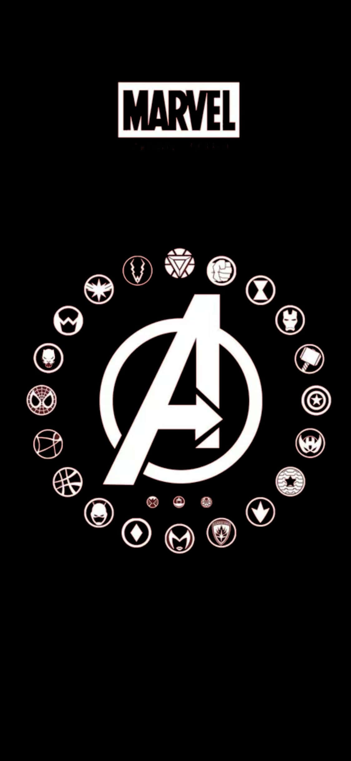 iPhone XS Nền Avengers Logo Với Biểu Tượng Siêu Anh Hùng Hình nền