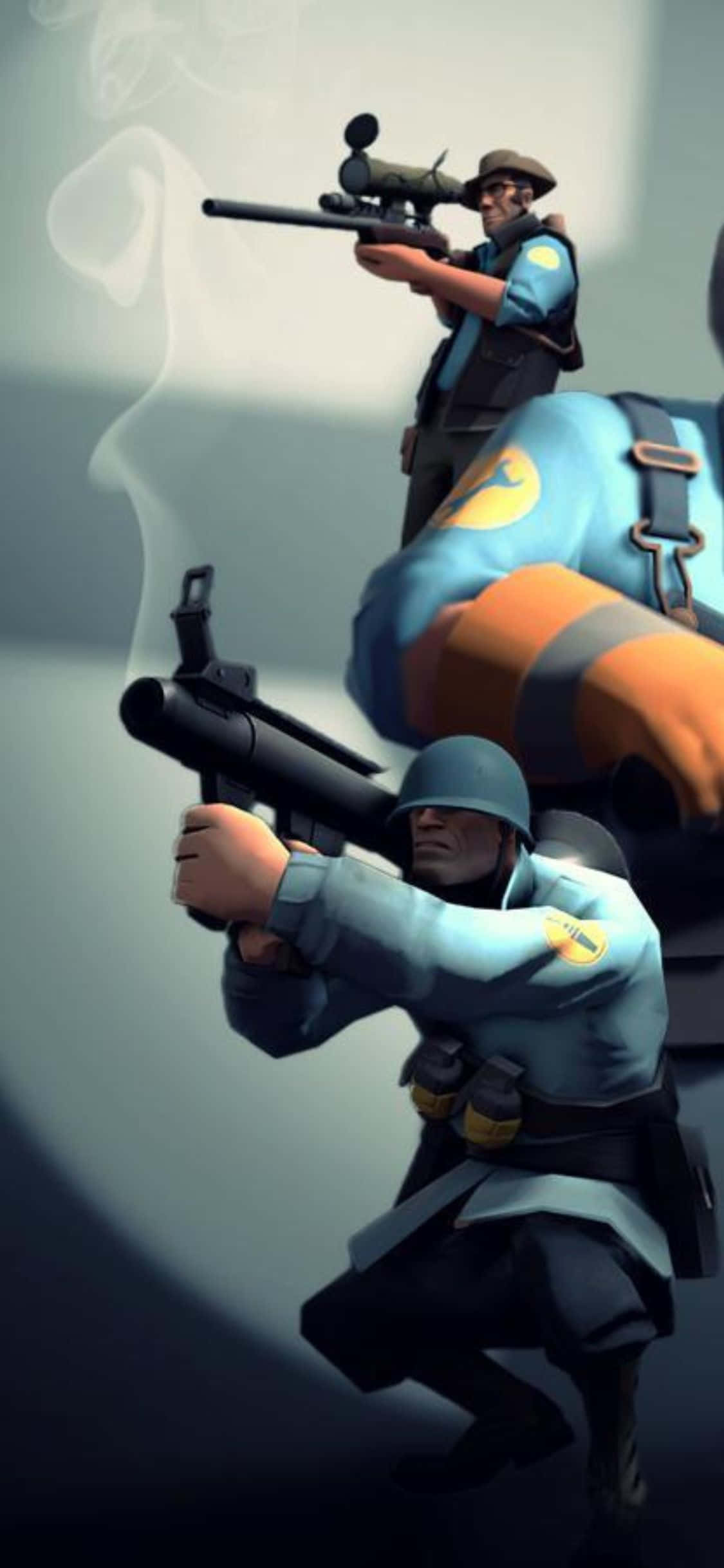 iPhone XS Team Fortress 2 Nhân Vật Với Đồng Phục Xanh Nền Hình nền