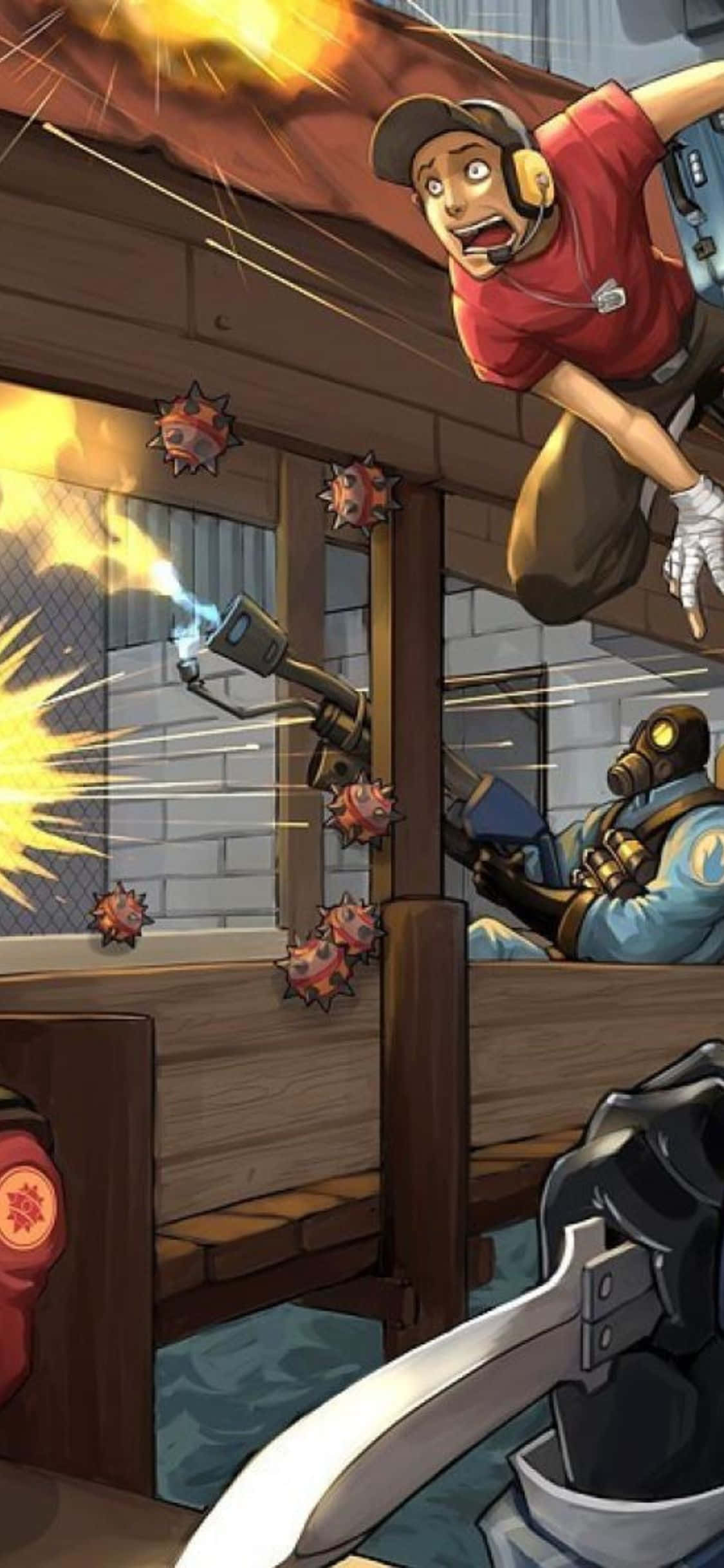 iPhone XS Team Fortress 2 Phong Cách Truyện Tranh Nền Hình nền