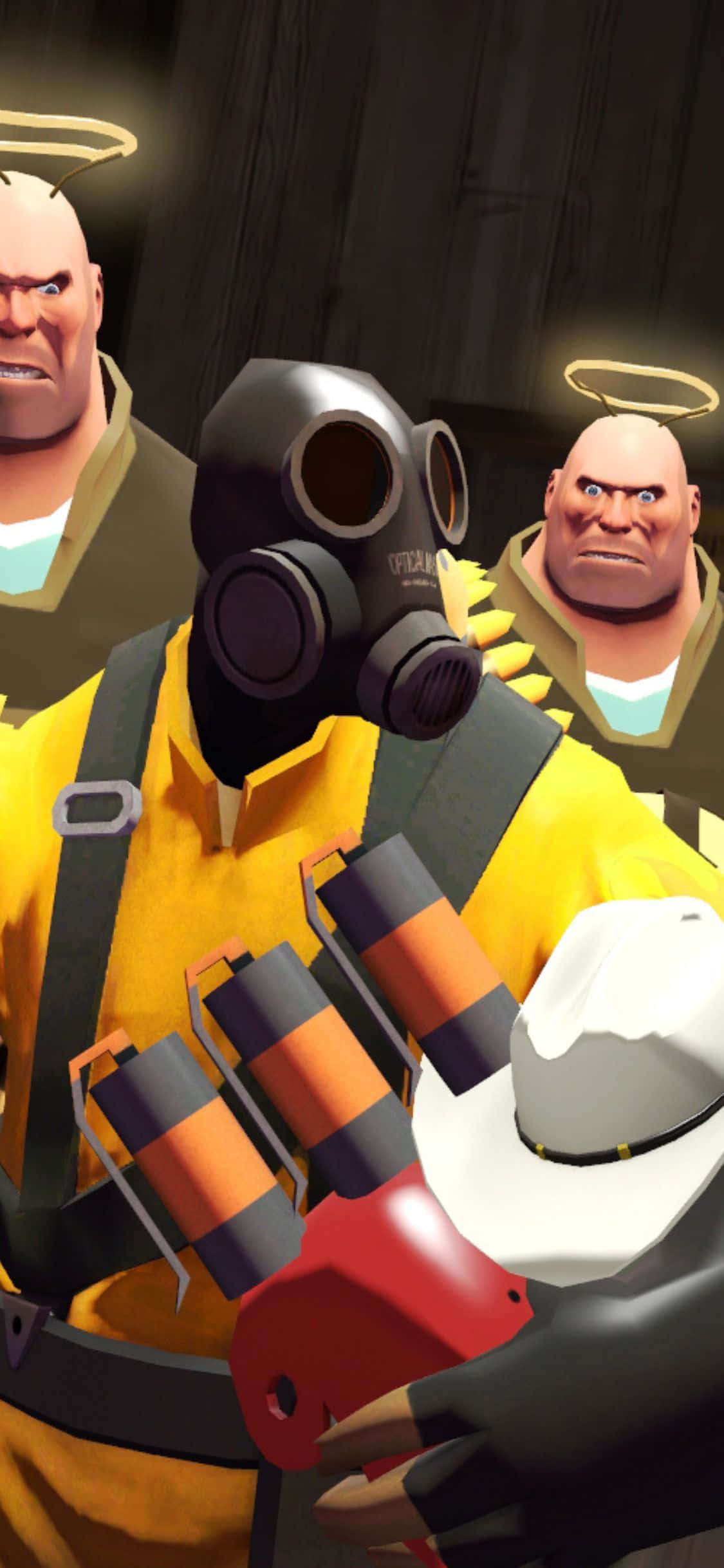 iPhone XS Team Fortress 2 Pyro Với Heavys Nền Hình nền