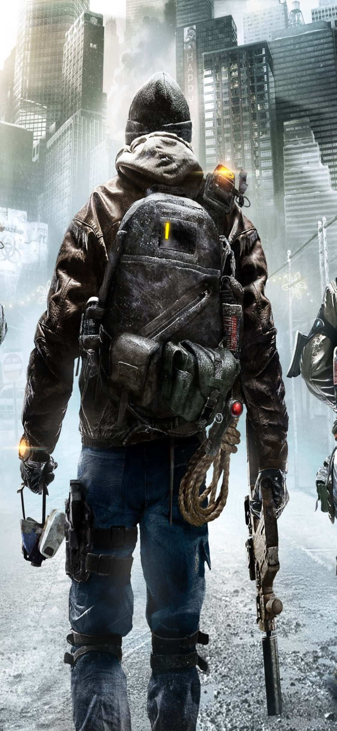 iPhone Xs The Division Hình Nền Người Đàn Ông Với Ba Lô Và Súng Hình nền