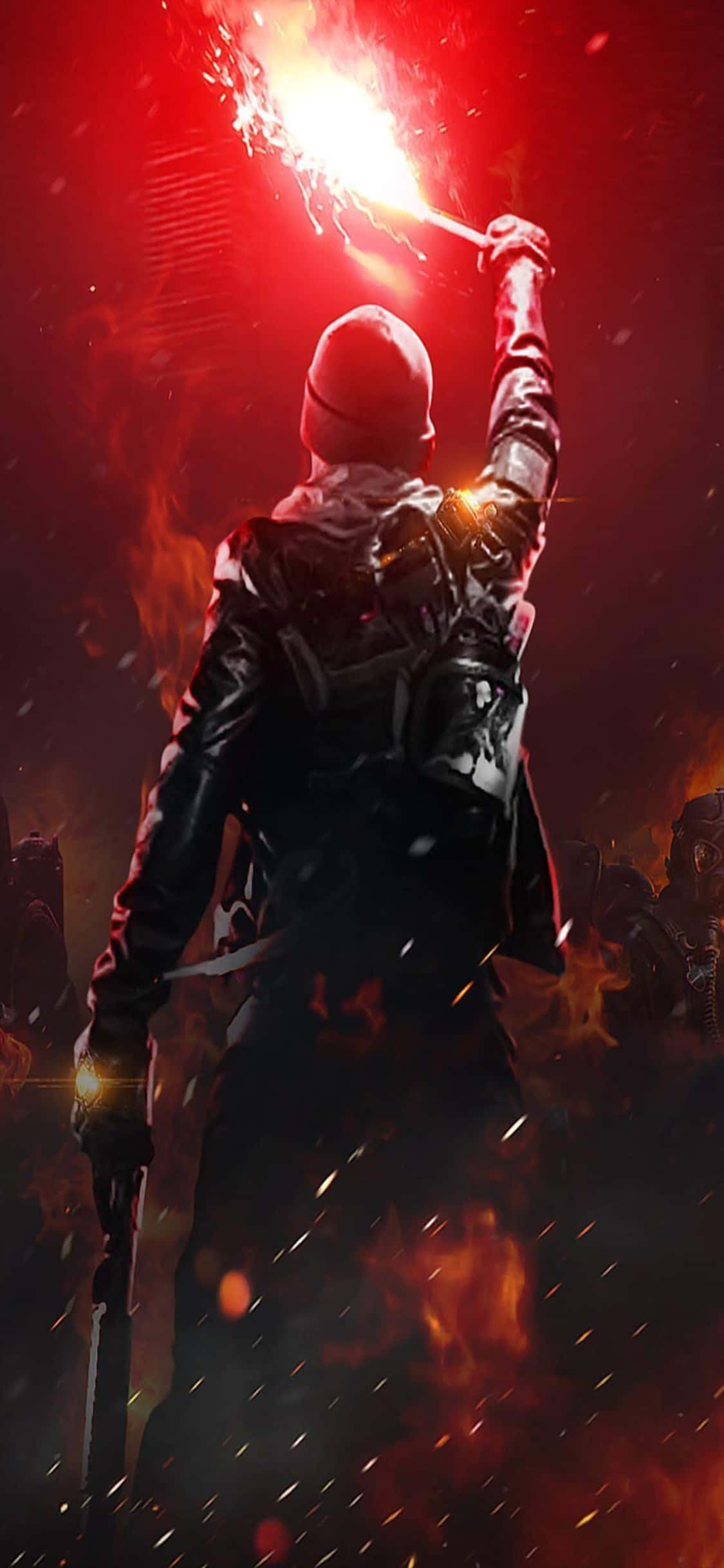 iPhone Xs The Division Hình Nền Người Đàn Ông Cầm Súng Pháo Sáng Hình nền