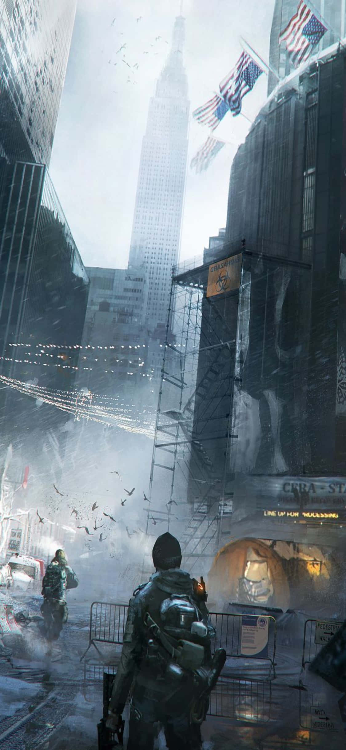 iPhone Xs The Division Hình nền Đội đặc nhiệm di chuyển qua làn khói Hình nền