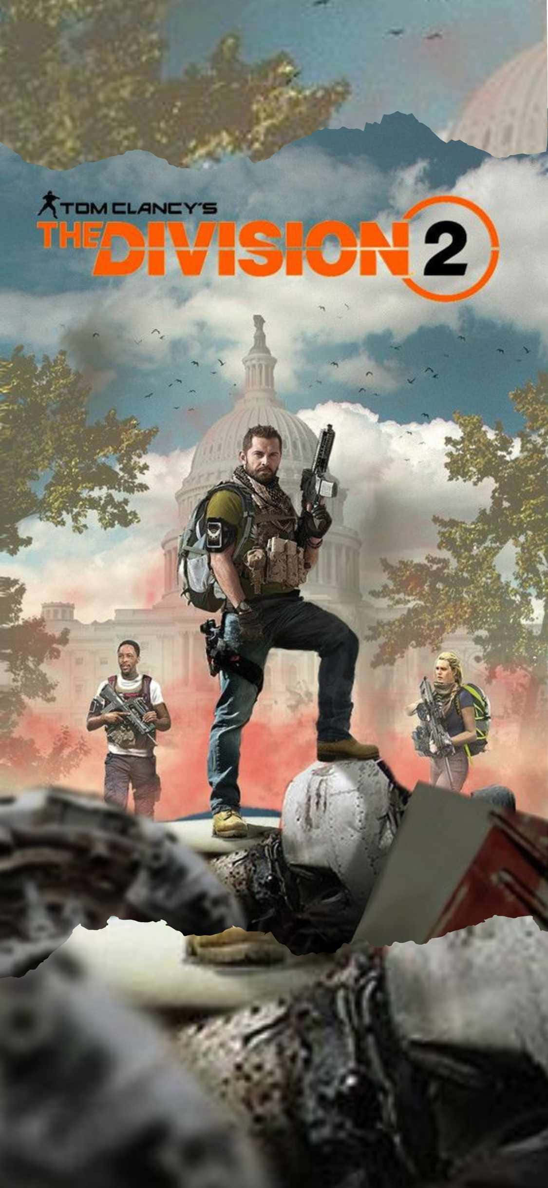 iPhone Xs The Division Hình nền Đội đặc nhiệm trên đống đổ nát Hình nền