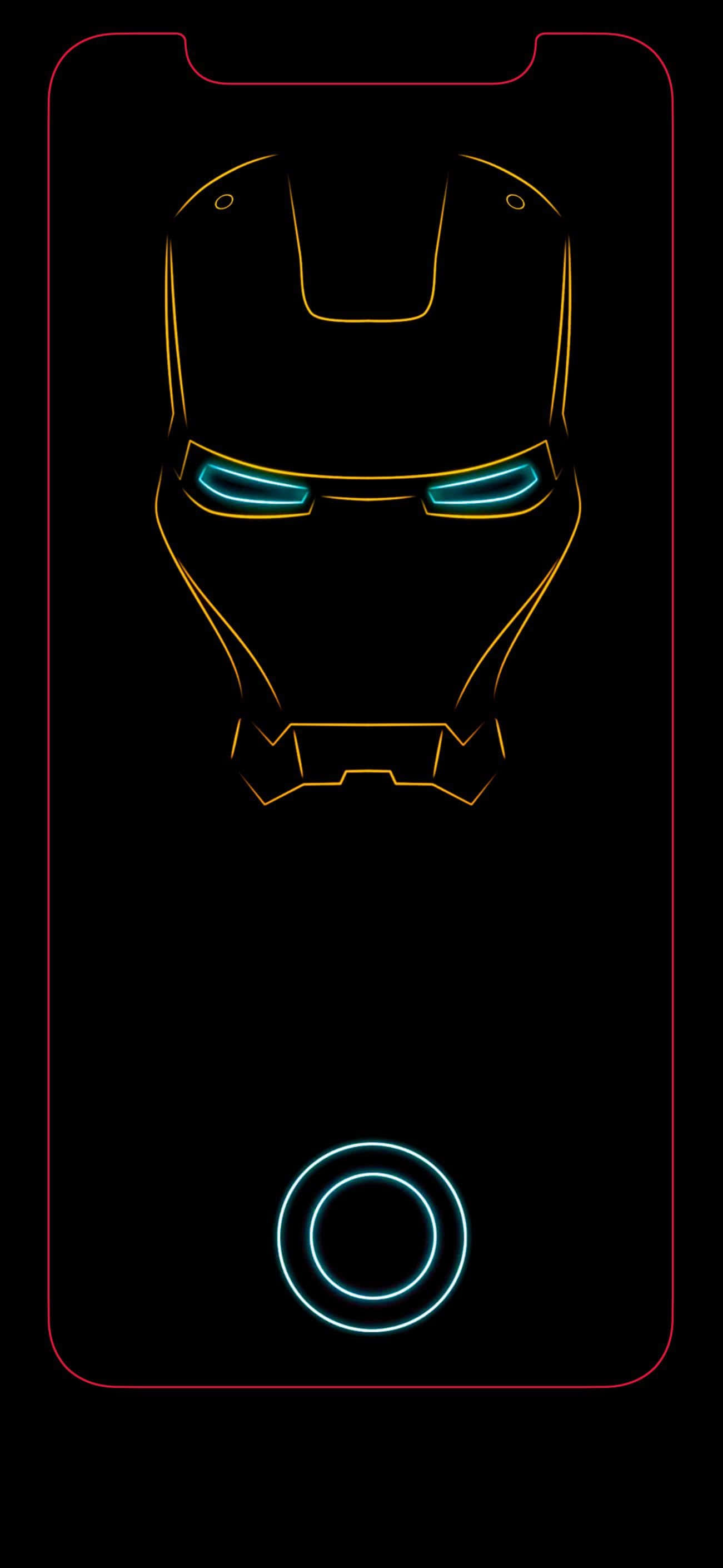 Iron Man Neon Trên Nền Đen iPhone X Hình nền