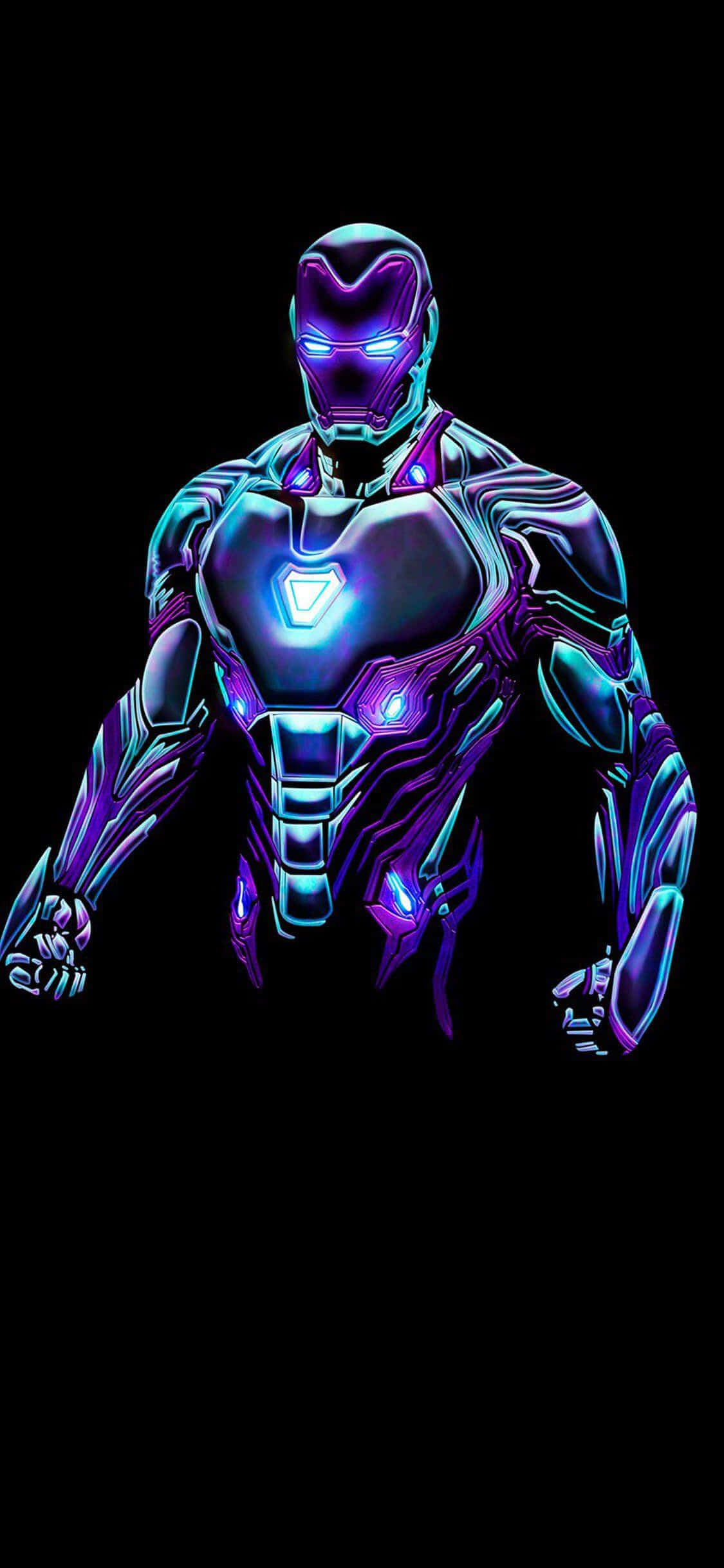 Iron Man Neon Tím iPhone X Hình nền