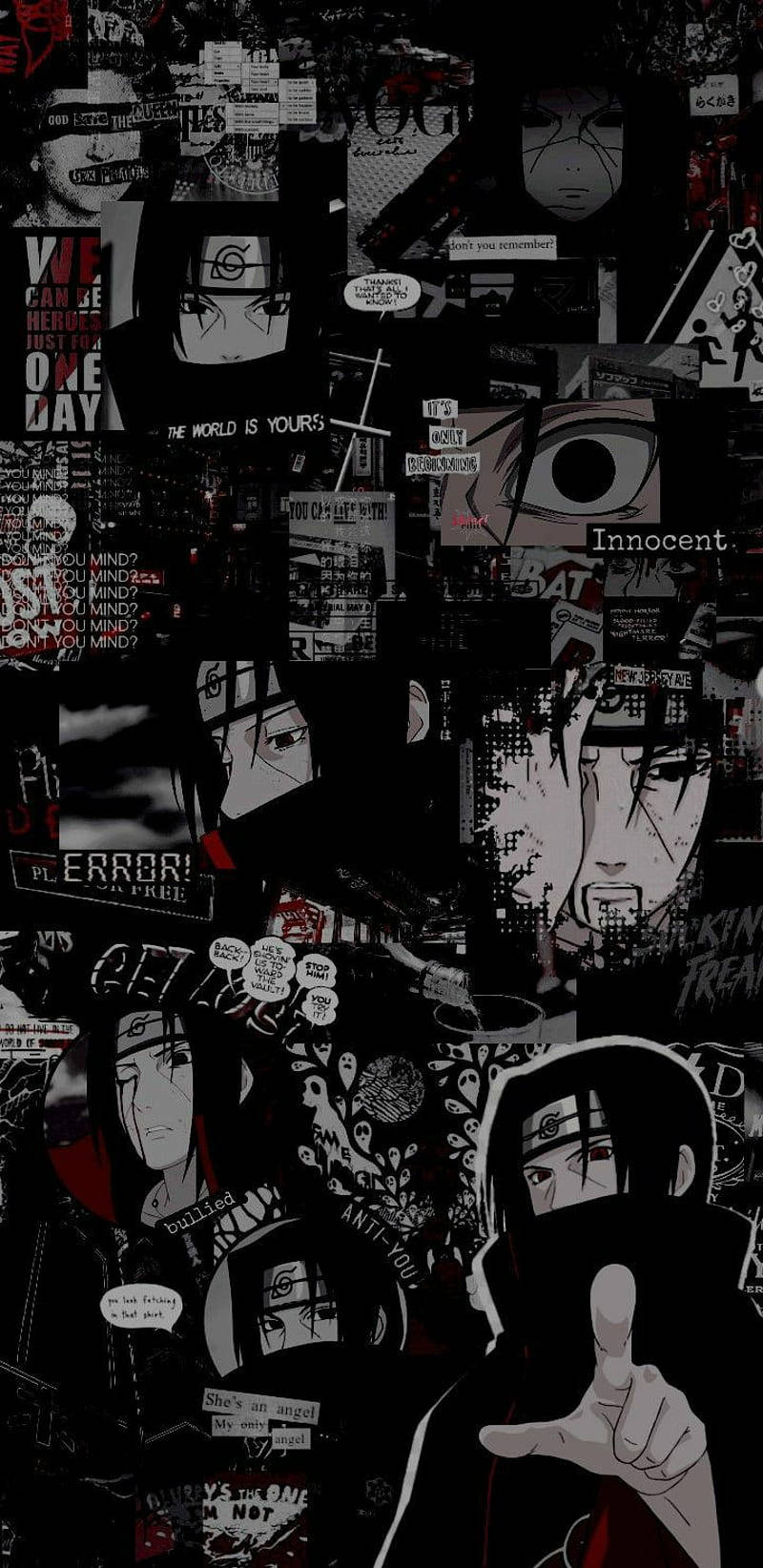 Itachi Collage Phong Cách Anime Cho iPhone Hình nền