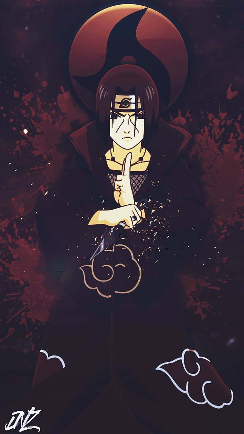 Itachi Mangekyou Sharingan Đỏ Vung Sơn Bắn Tung Tóe Hình nền