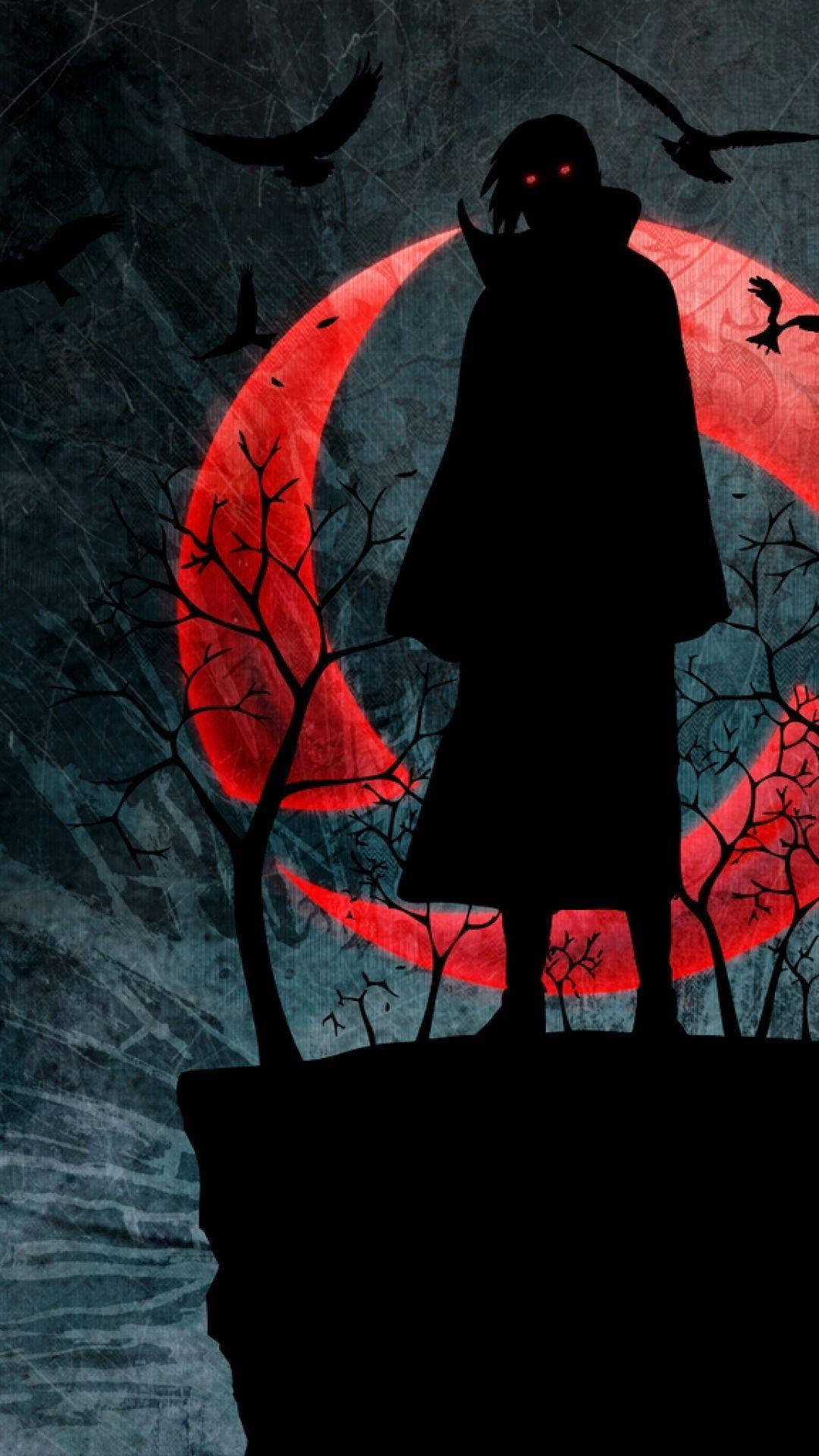 Itachi Uchiha bí ẩn dưới vầng trăng đỏ ám ảnh. Hình nền